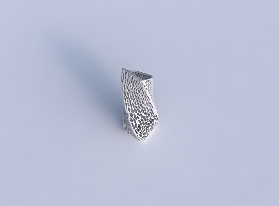 Vase twisted bent rectangle with dense organic lattice 2 3D print model_1