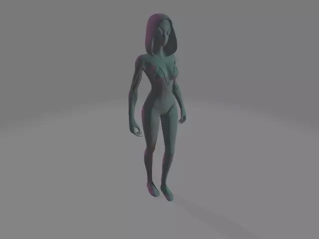 Spider-gwen woman 3D print model_0