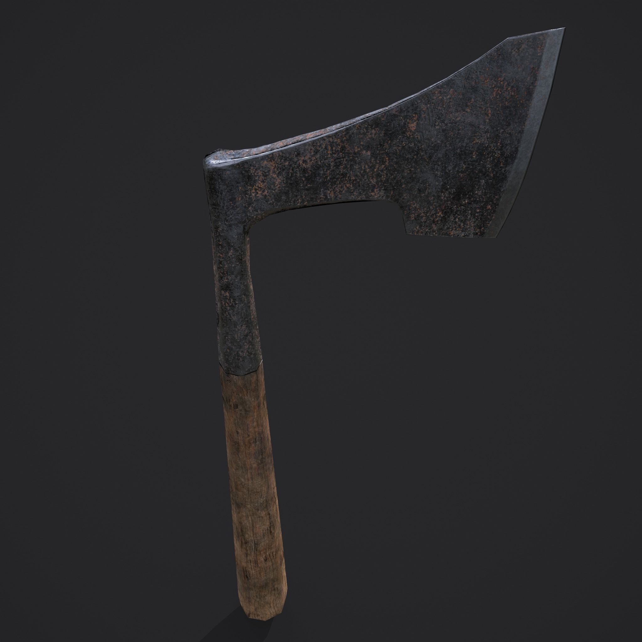 Carpentry Axe Low-poly 3D model_10