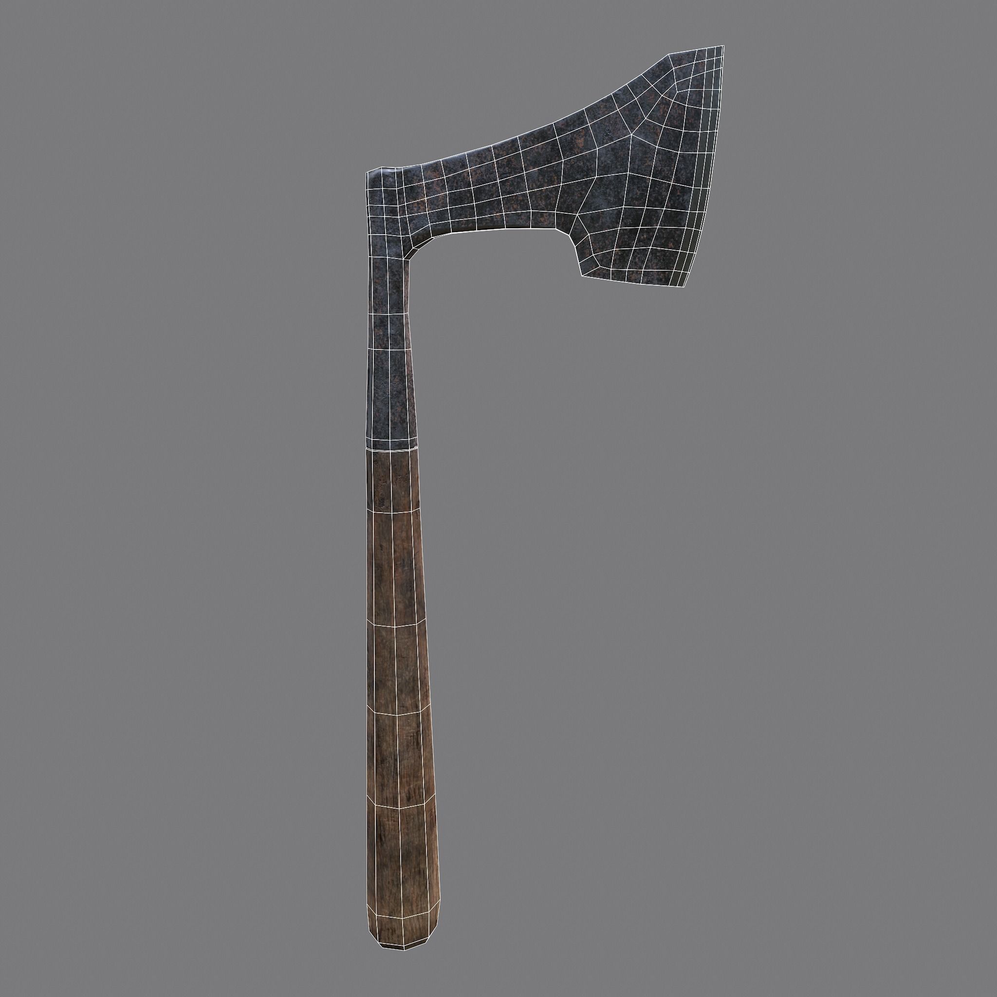 Carpentry Axe Low-poly 3D model_17