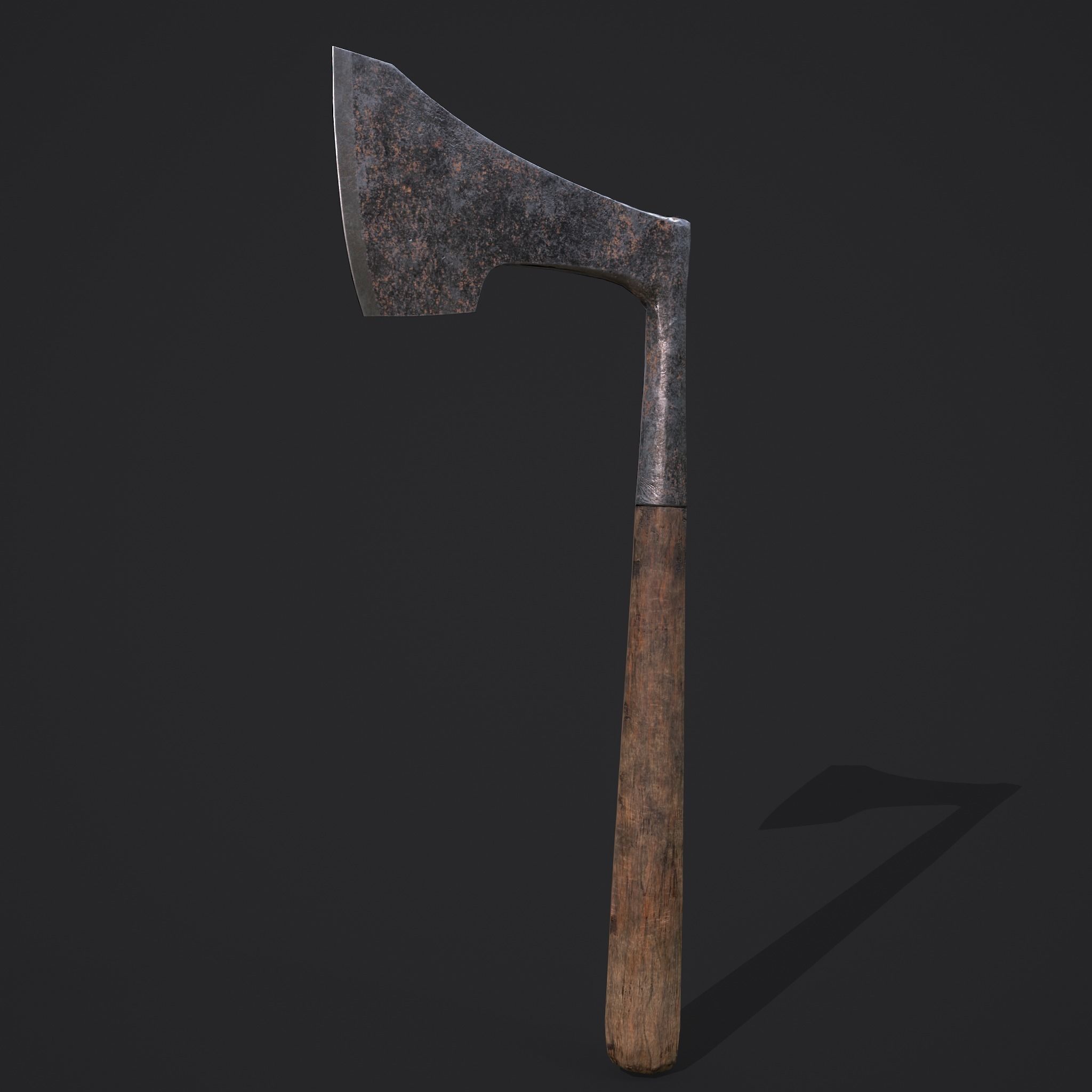 Carpentry Axe Low-poly 3D model_3