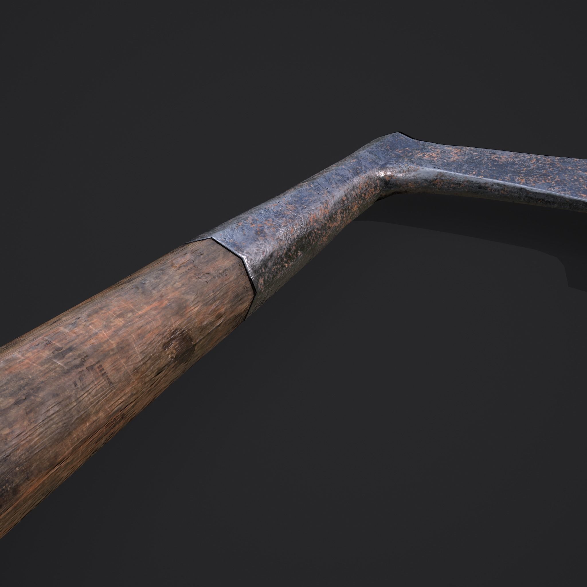Carpentry Axe Low-poly 3D model_5