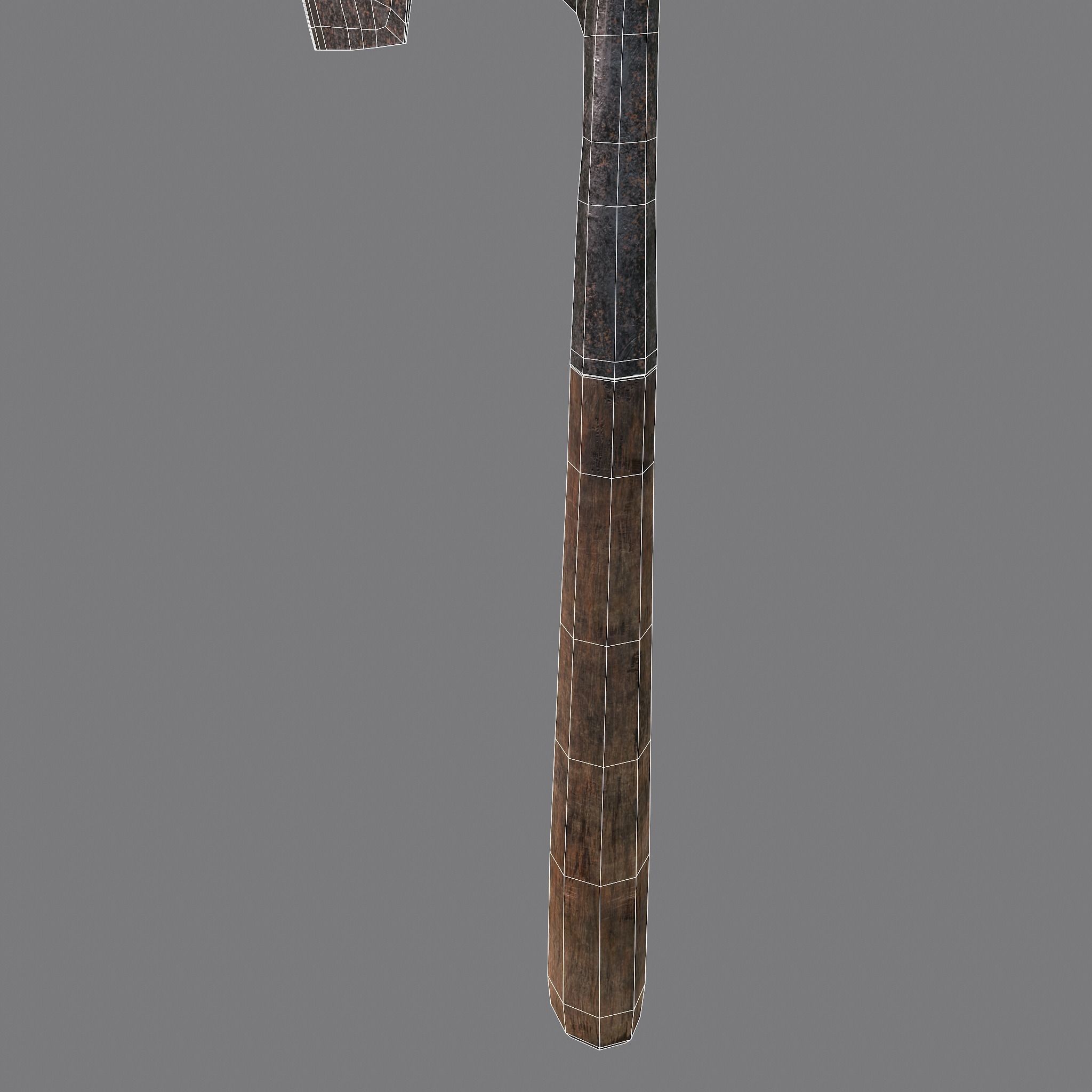 Carpentry Axe Low-poly 3D model_16
