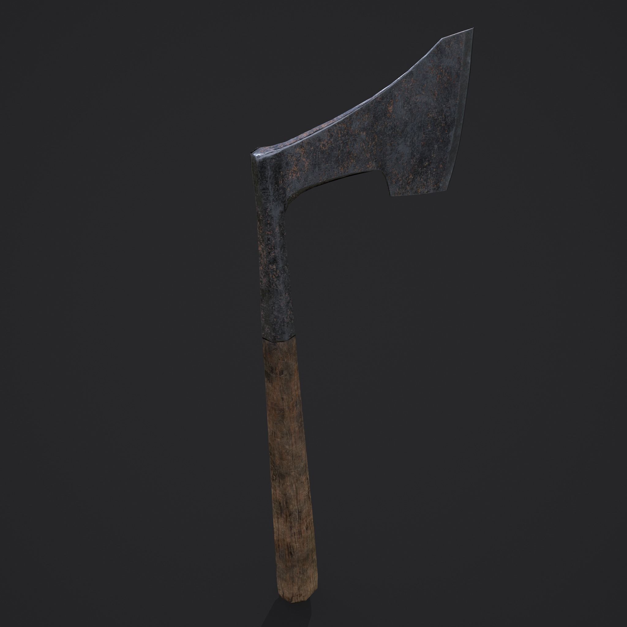 Carpentry Axe Low-poly 3D model_7