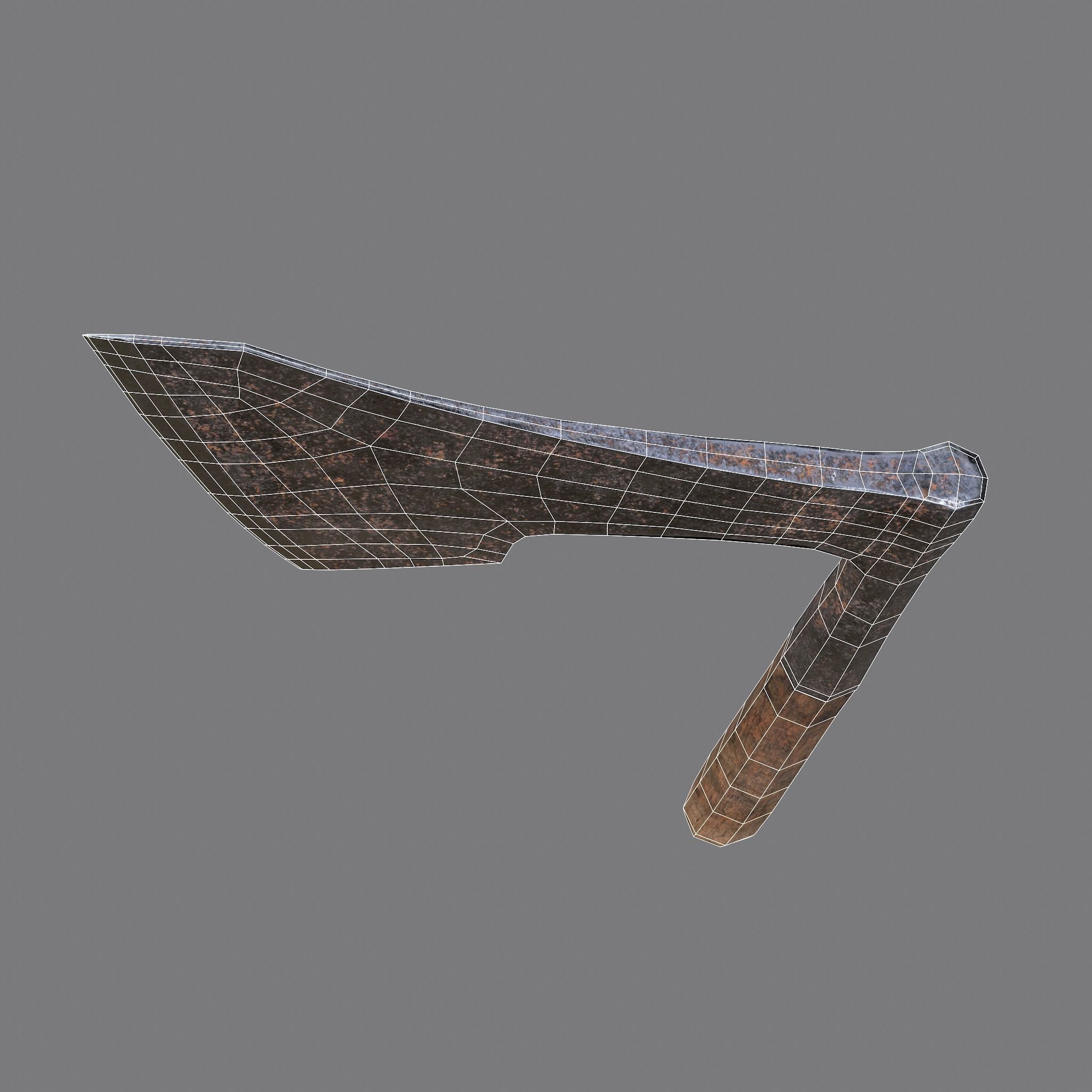 Carpentry Axe Low-poly 3D model_12