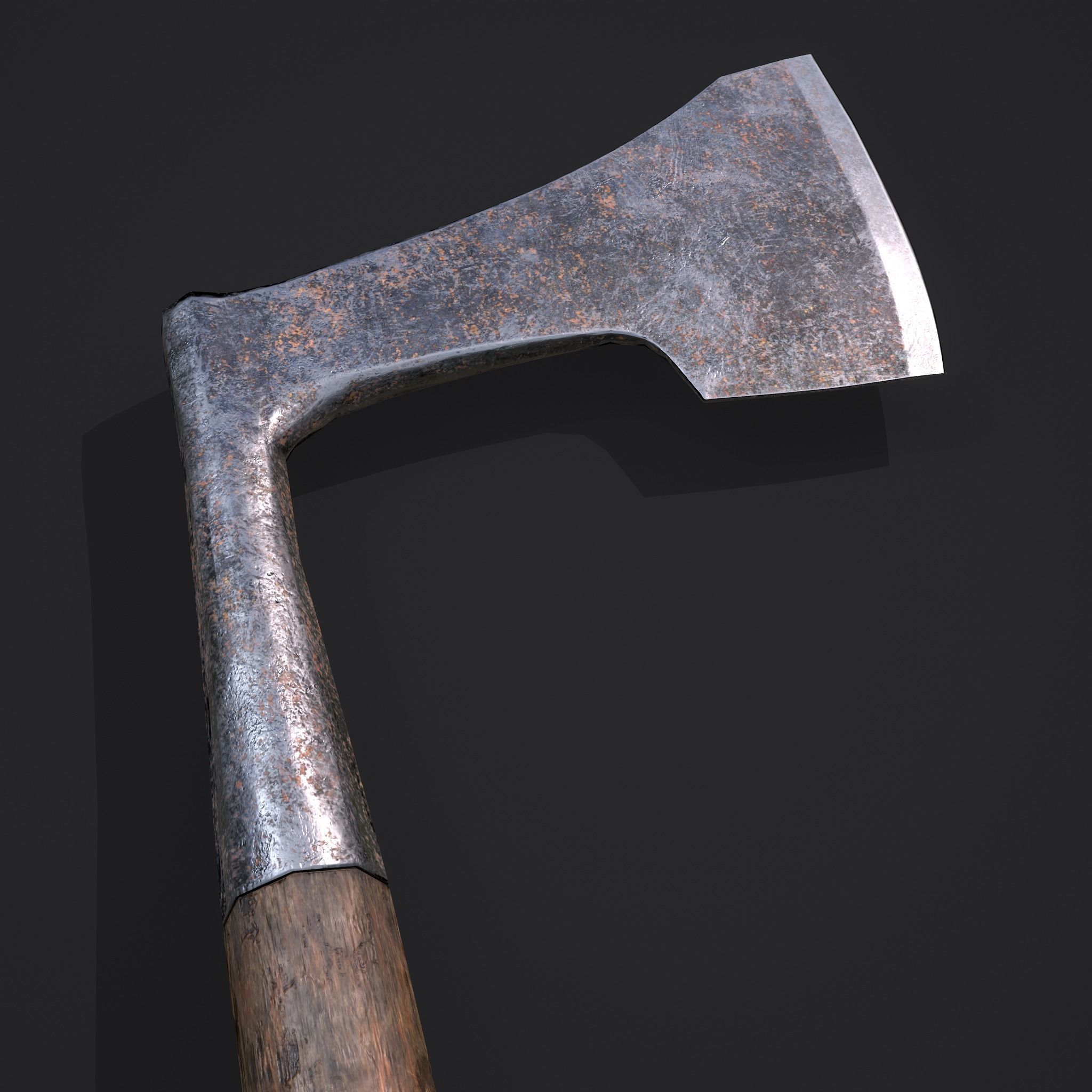 Carpentry Axe Low-poly 3D model_6