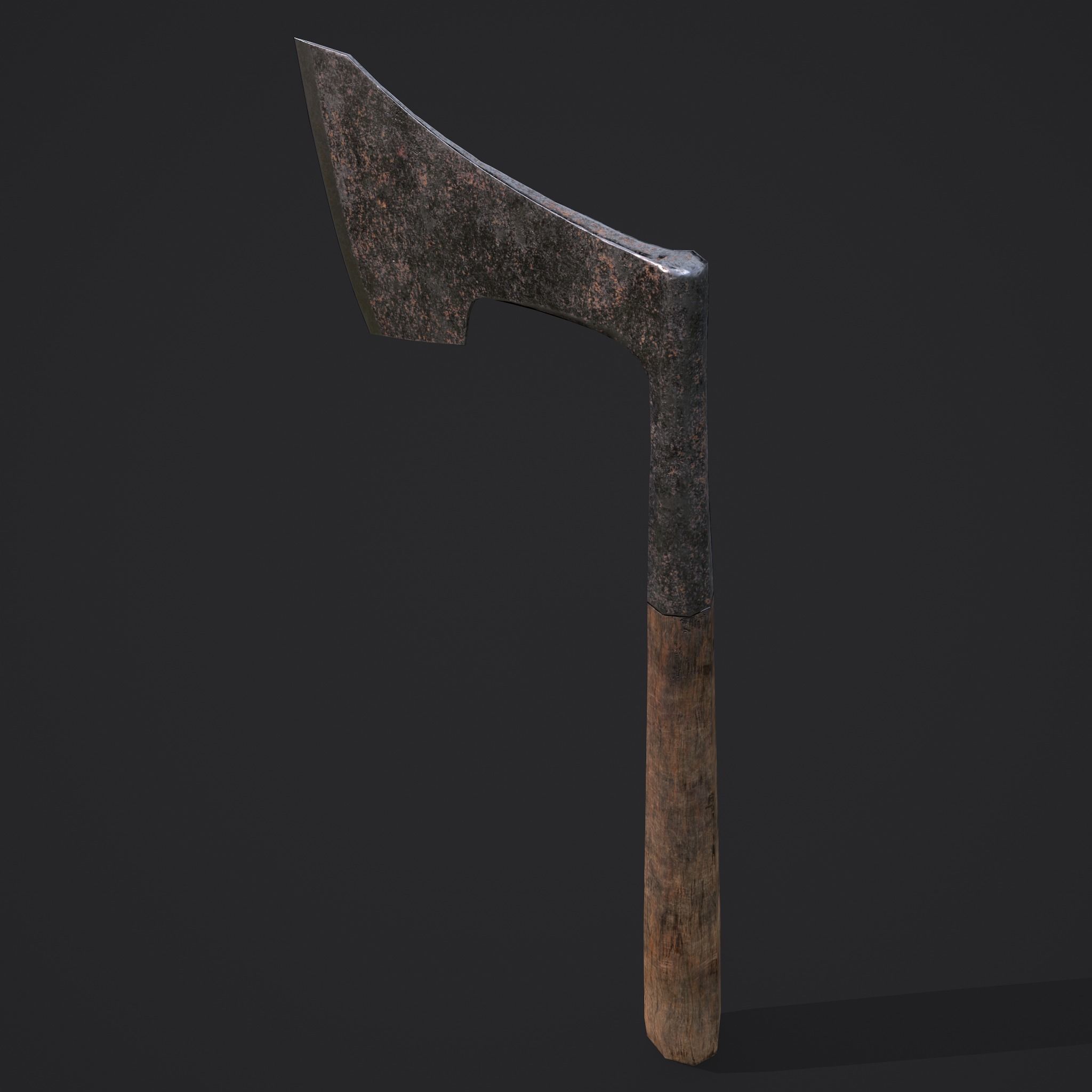 Carpentry Axe Low-poly 3D model_8