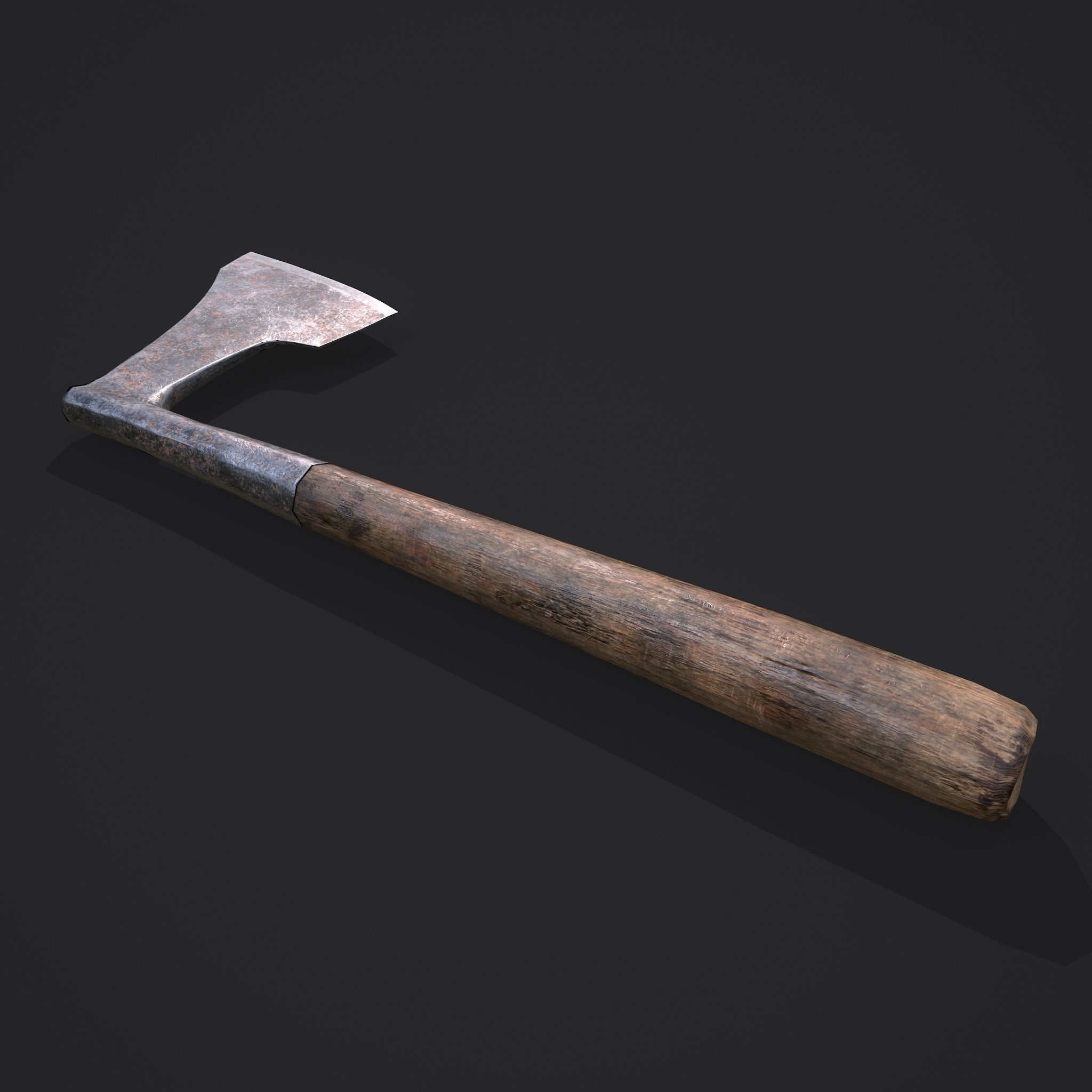 Carpentry Axe Low-poly 3D model_4