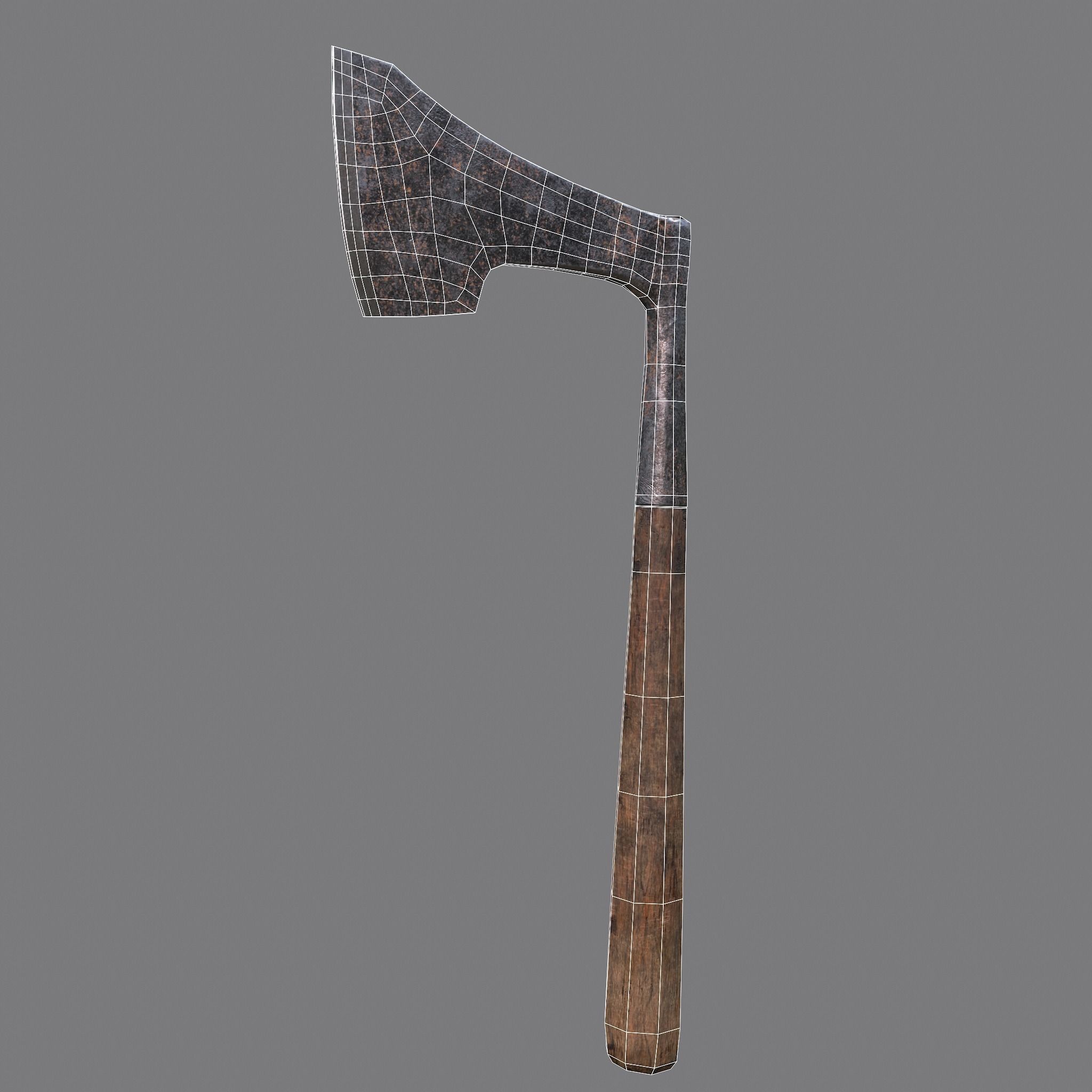 Carpentry Axe Low-poly 3D model_11