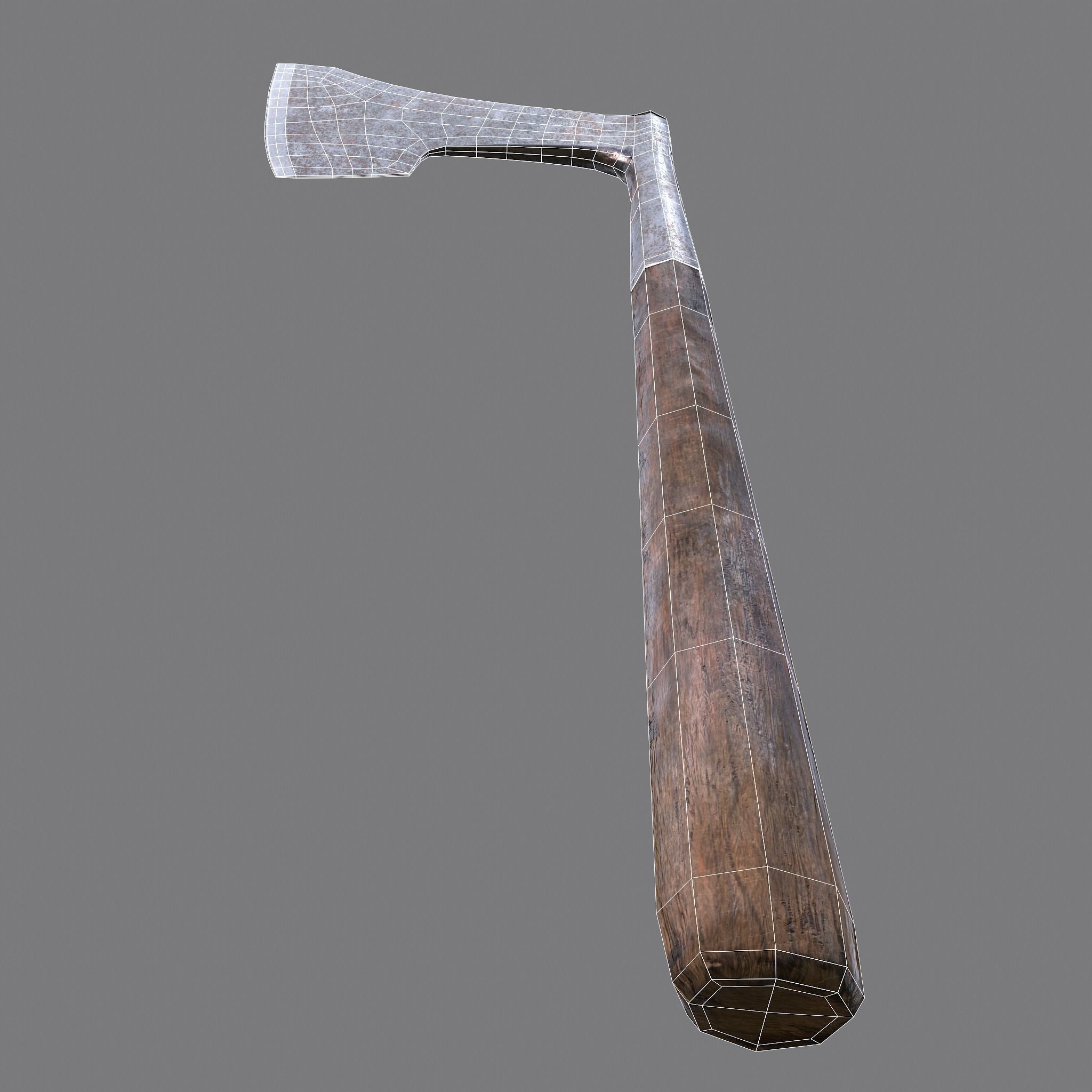 Carpentry Axe Low-poly 3D model_13