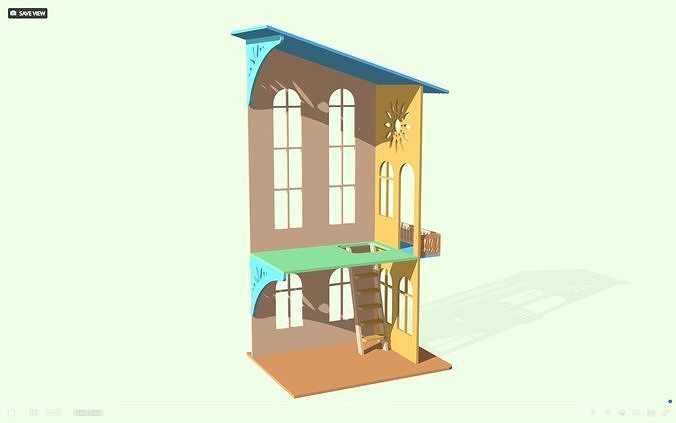 Doll House Tower 9mm 3D print model