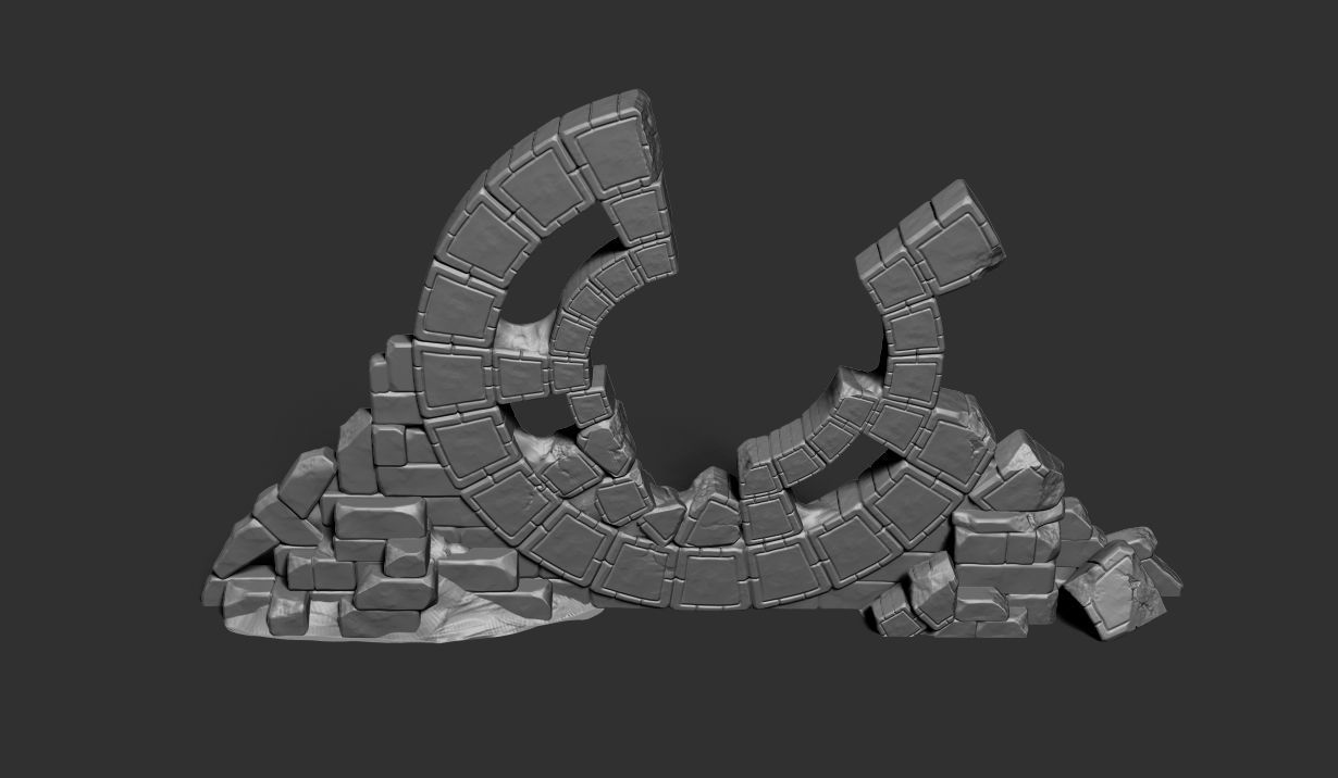 Ancient Stone Structure - Portal Gate 3D print model_2
