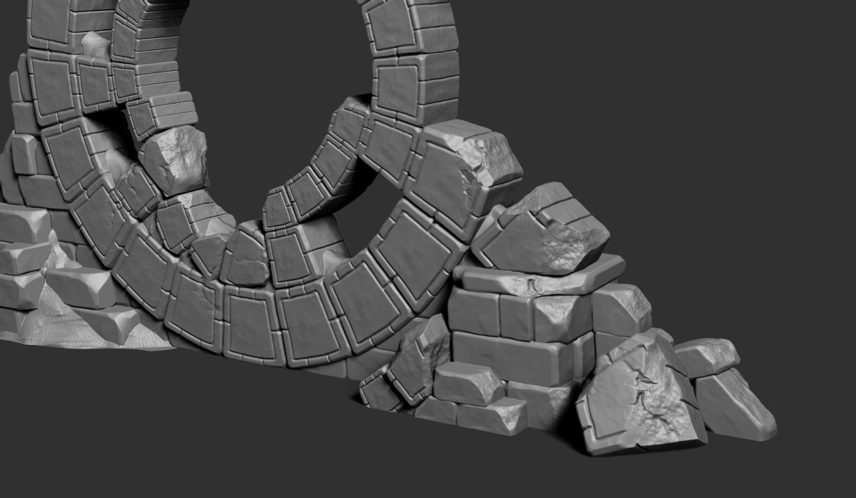 Ancient Stone Structure - Portal Gate 3D print model_3