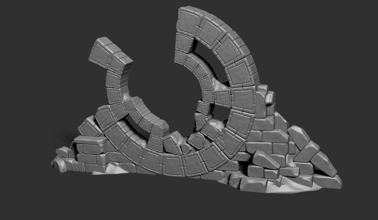 Ancient Stone Structure - Portal Gate 3D print model_4
