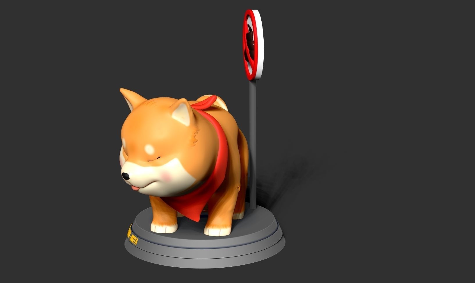 Shiba with cryptocurrency 3D print model_14