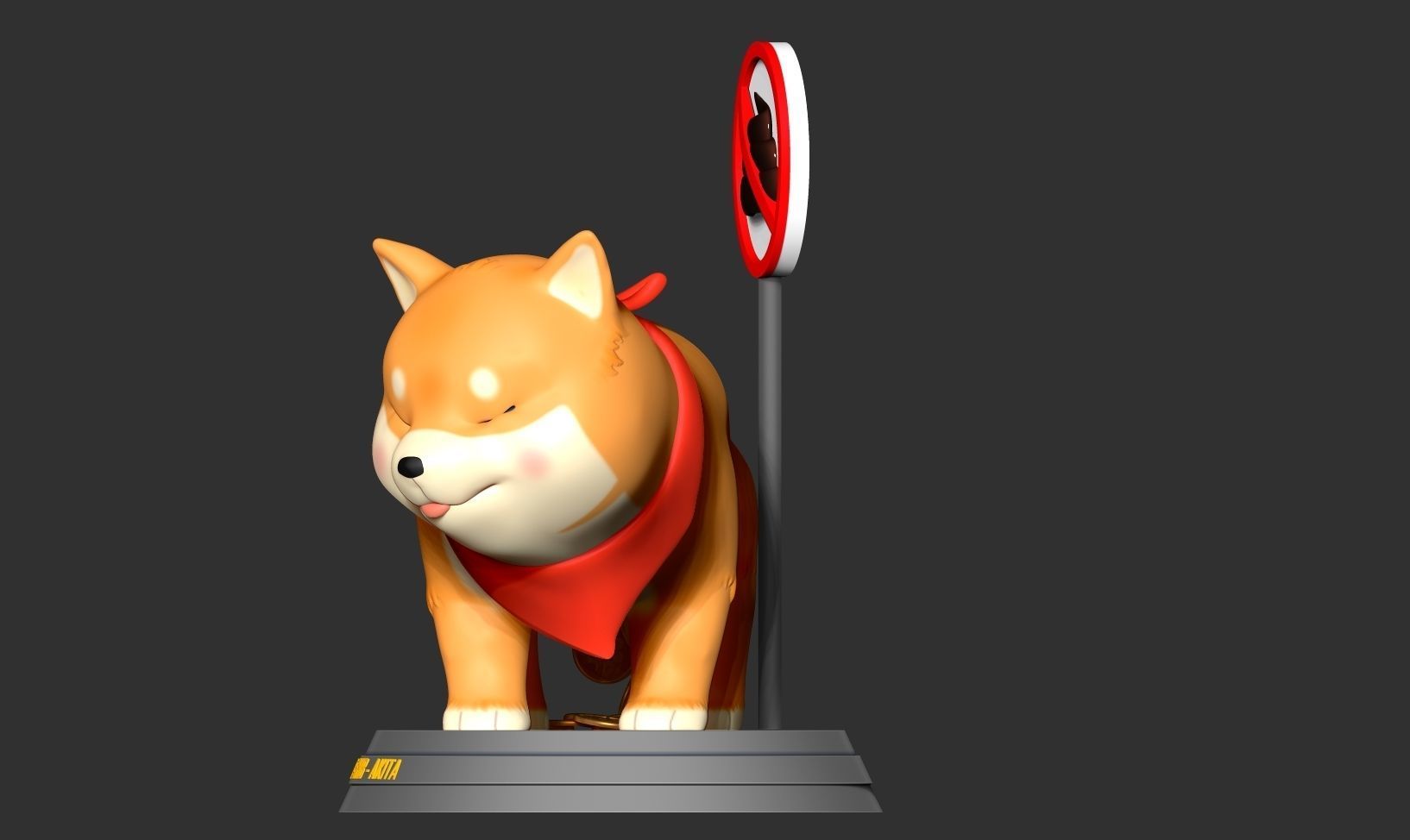 Shiba with cryptocurrency 3D print model_8