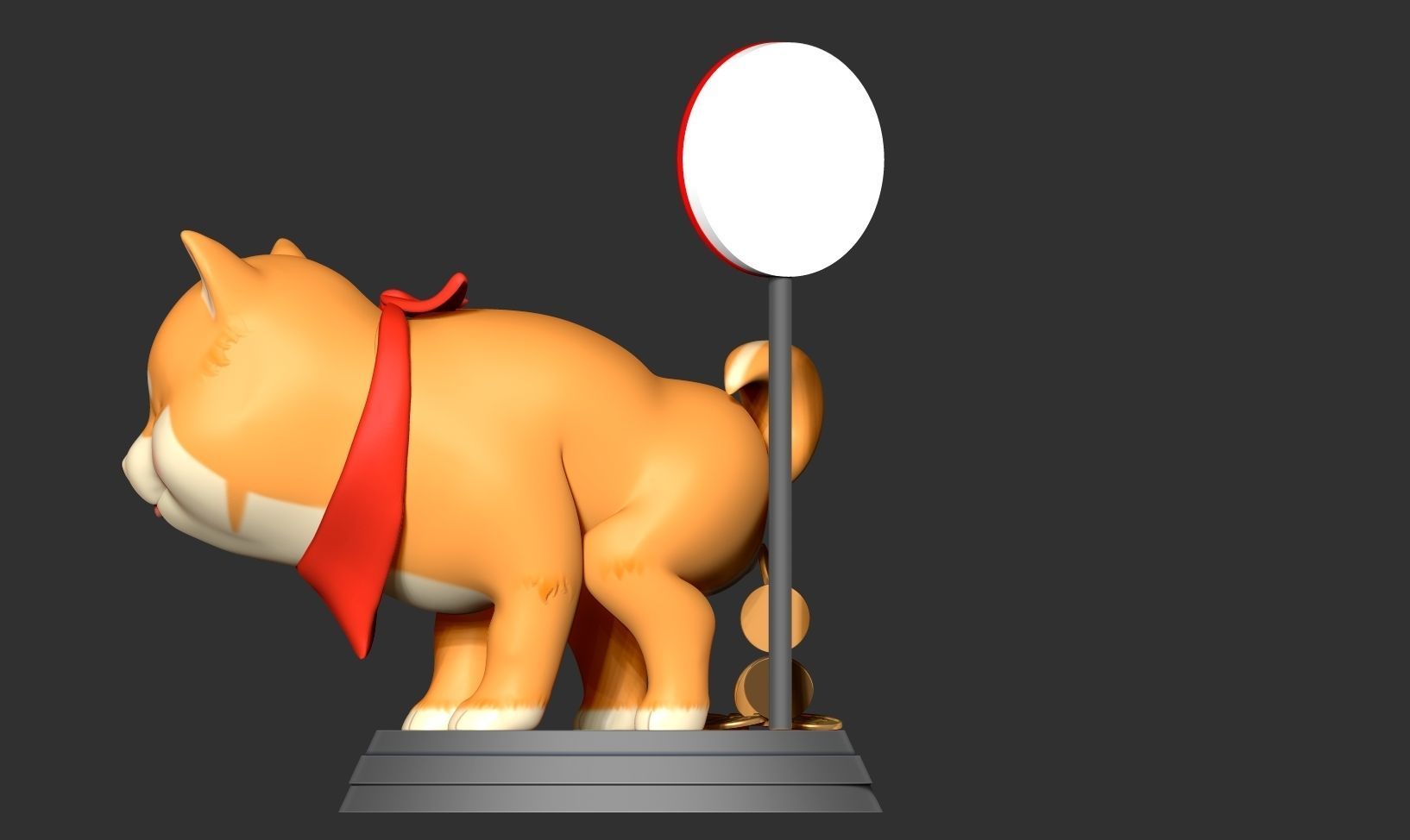 Shiba with cryptocurrency 3D print model_16