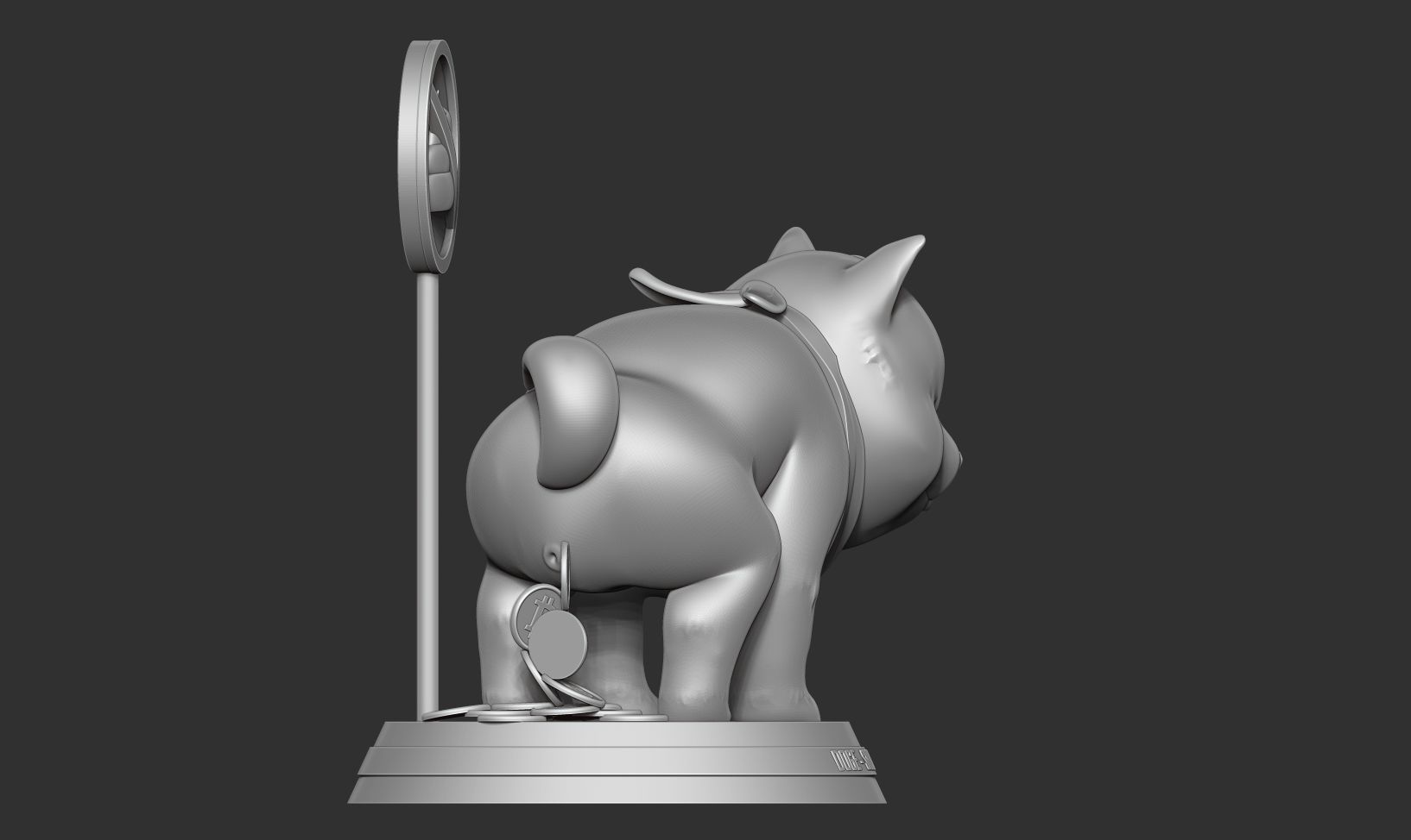 Shiba with cryptocurrency 3D print model_17