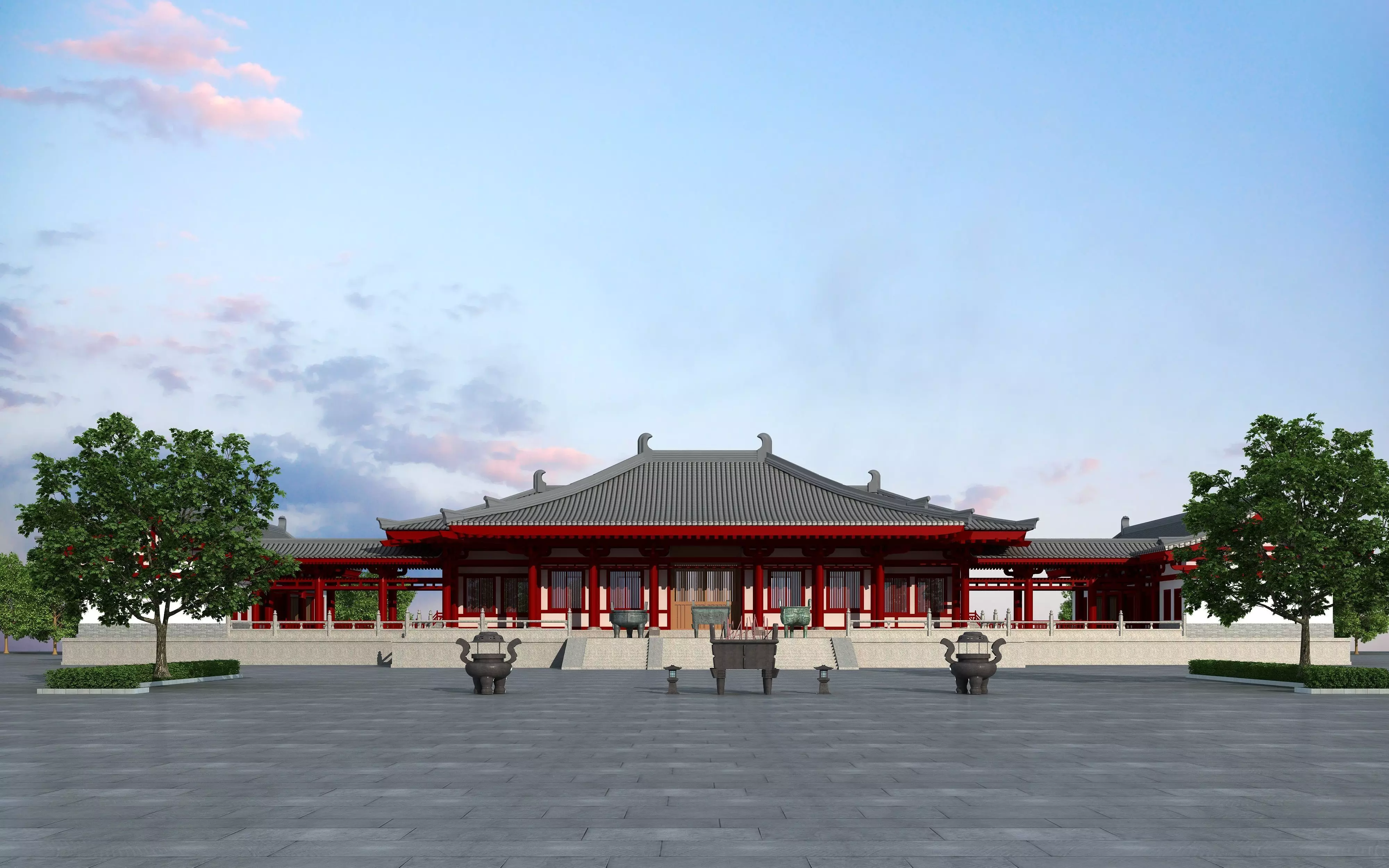 Ancient Chinese Architecture 3D model_0