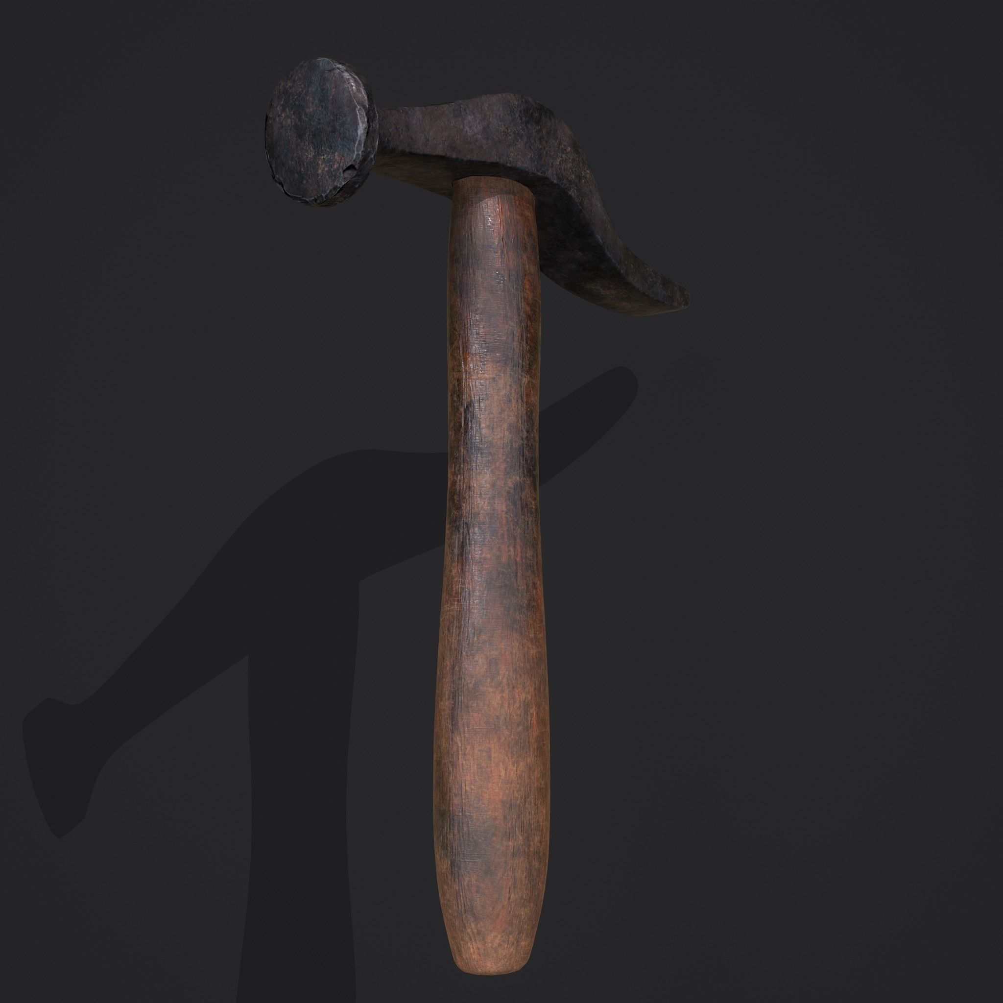 Large Hammer Low-poly 3D model_9
