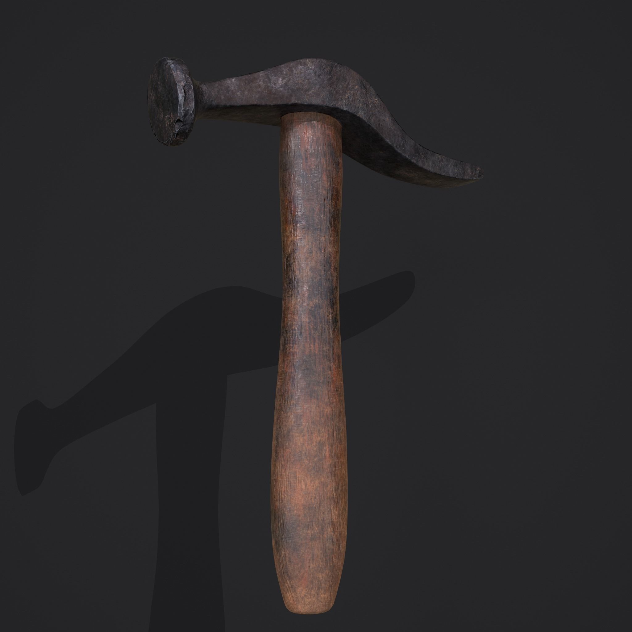 Large Hammer Low-poly 3D model_10
