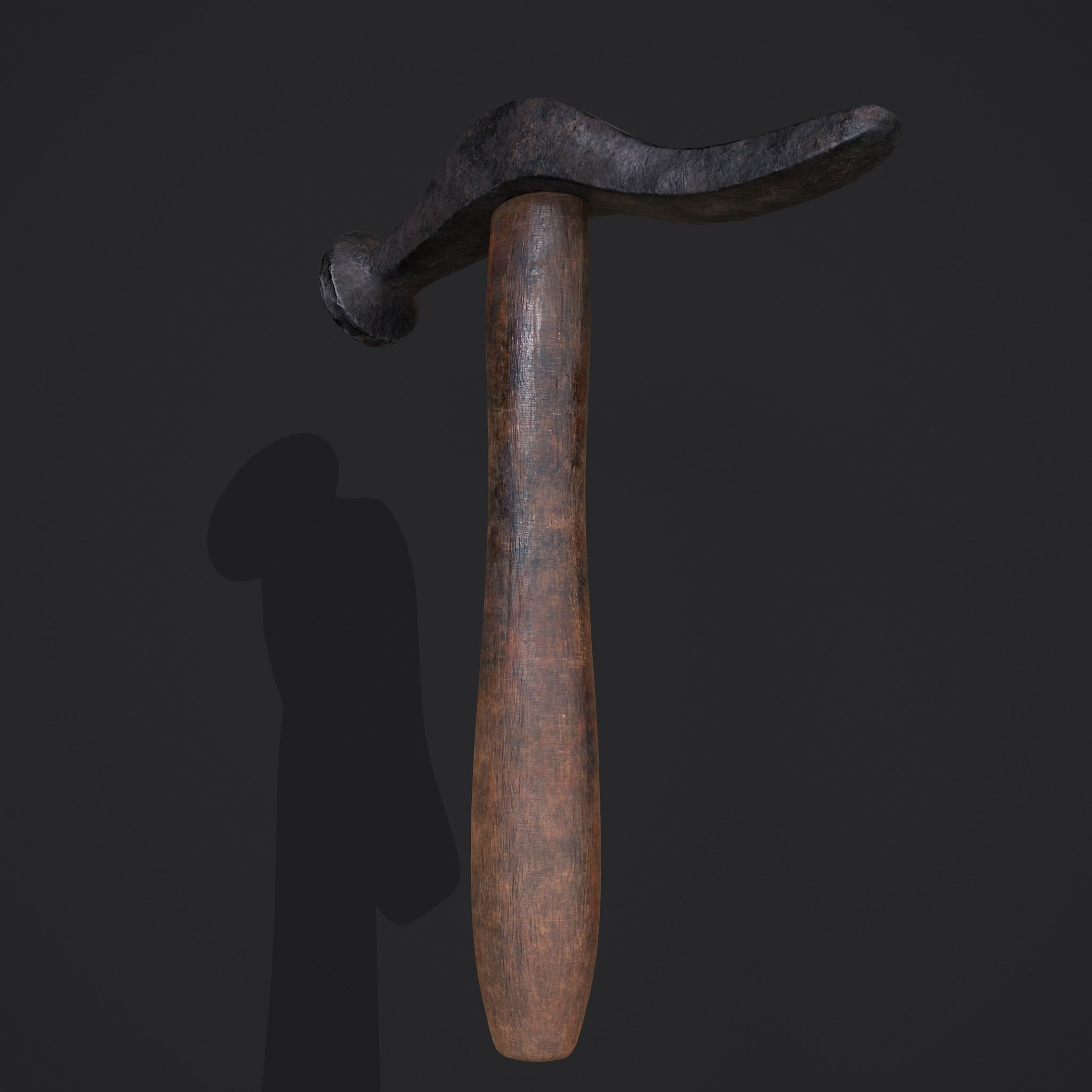 Large Hammer Low-poly 3D model_13