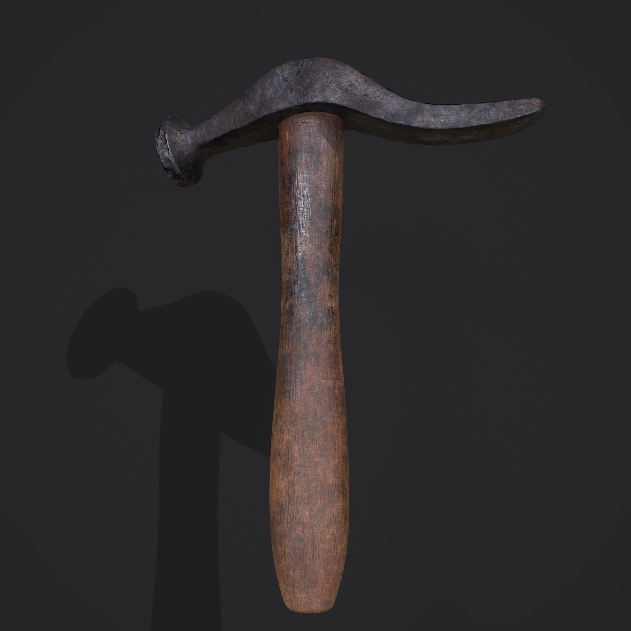 Large Hammer Low-poly 3D model_12