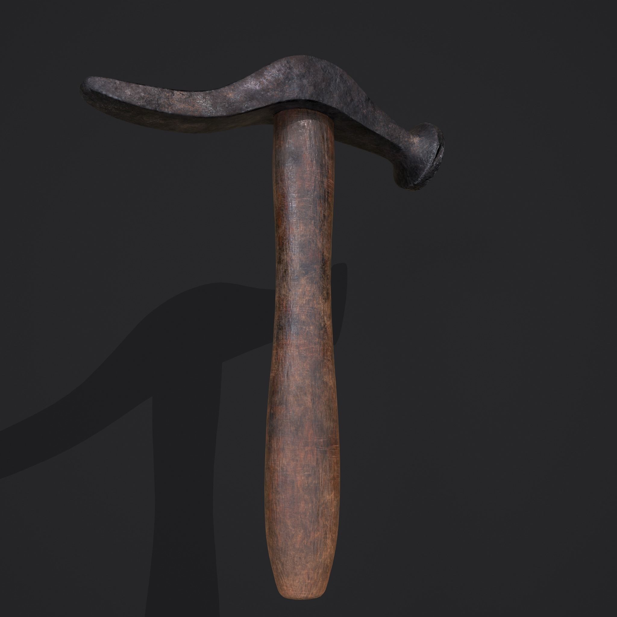 Large Hammer Low-poly 3D model_17