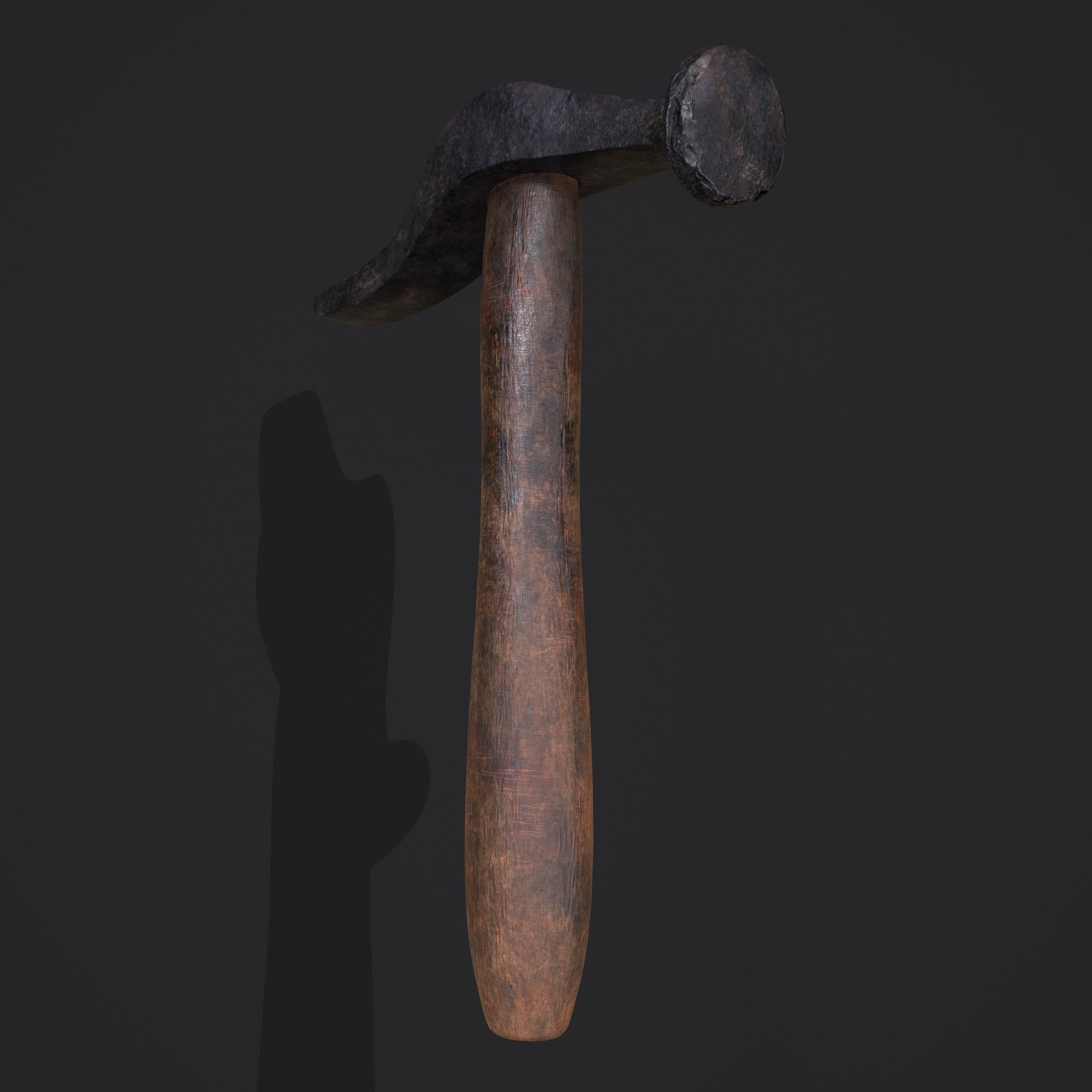 Large Hammer Low-poly 3D model_5