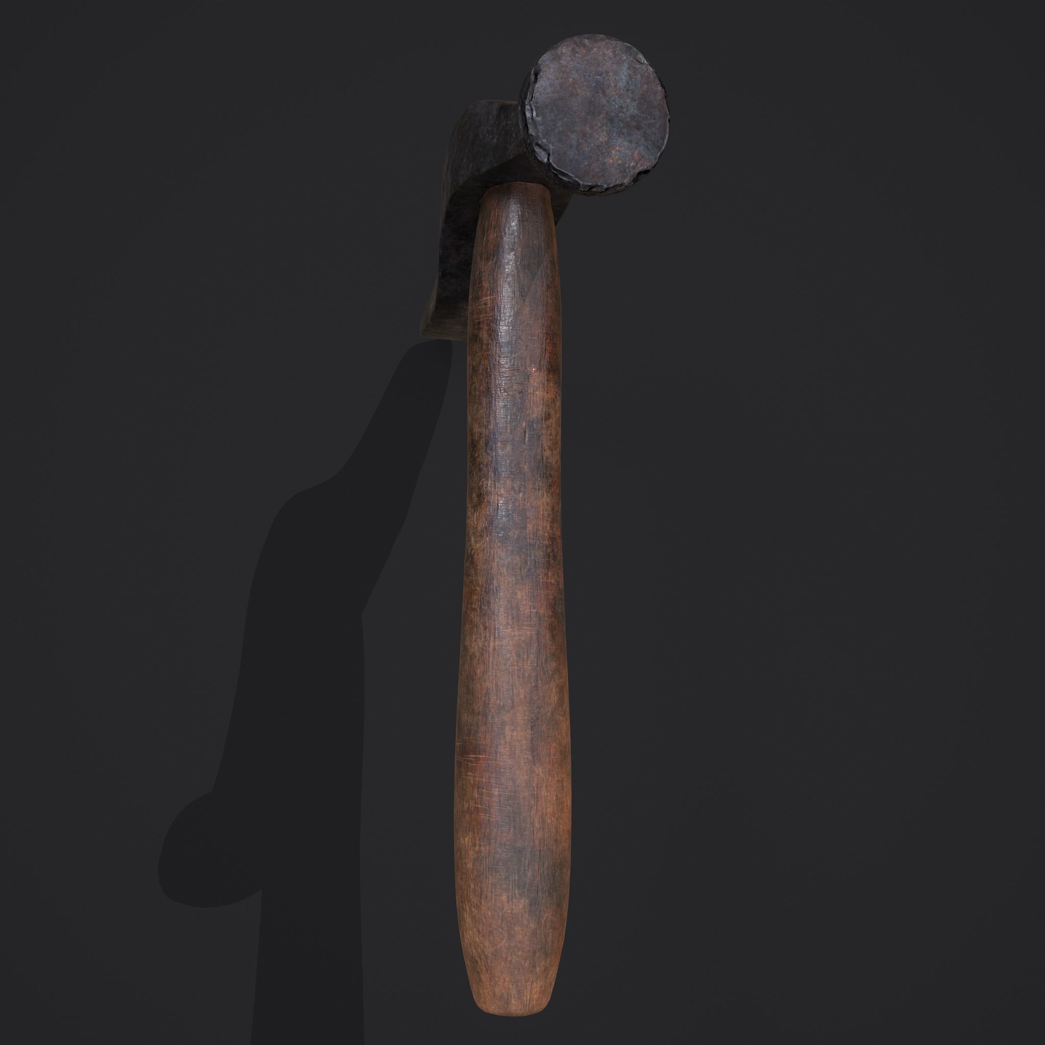 Large Hammer Low-poly 3D model_6
