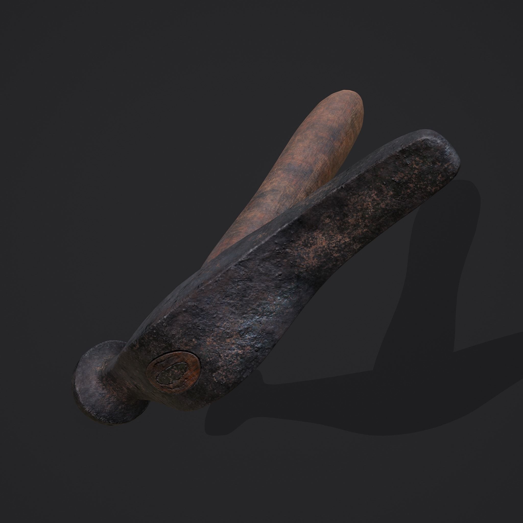 Large Hammer Low-poly 3D model_23