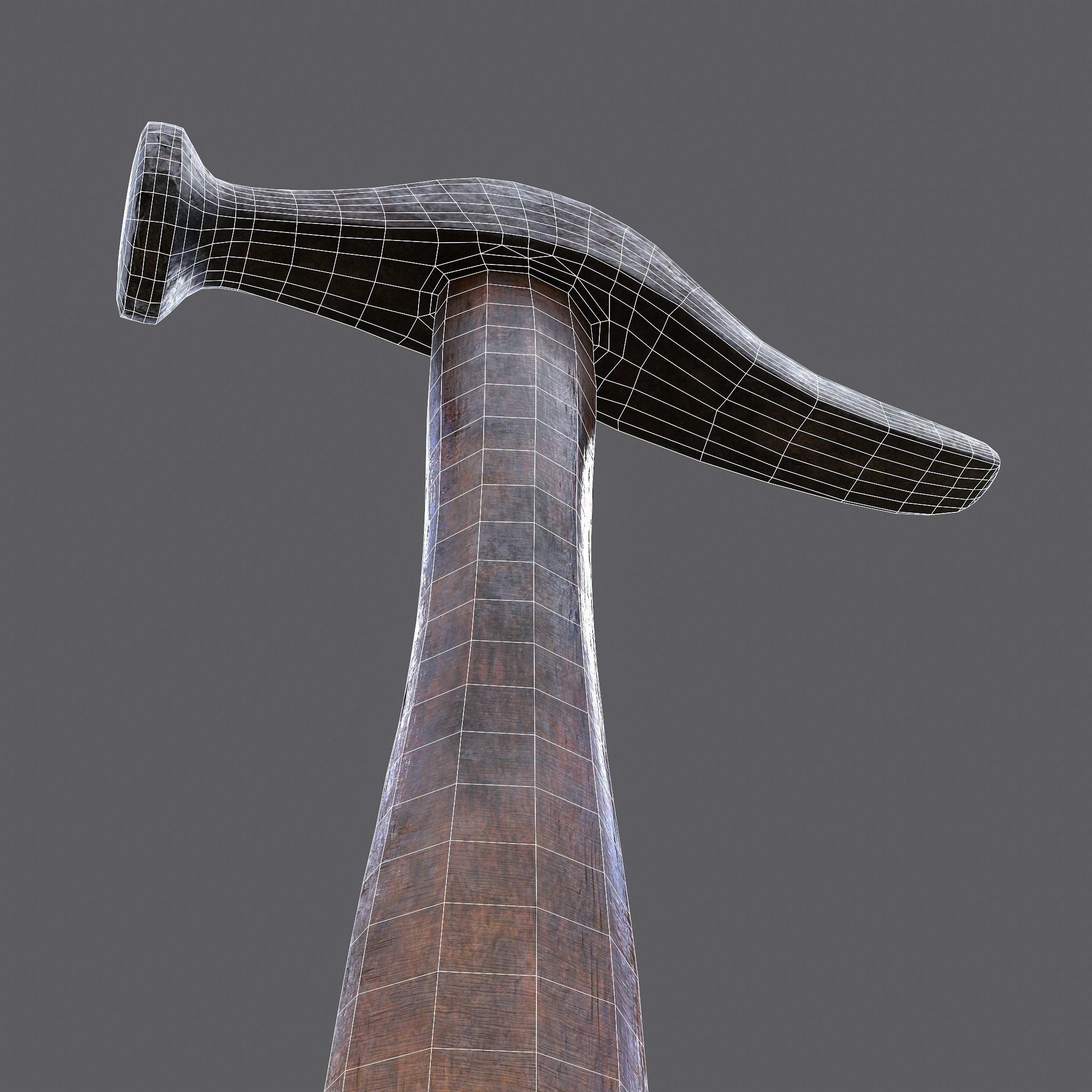 Large Hammer Low-poly 3D model_33