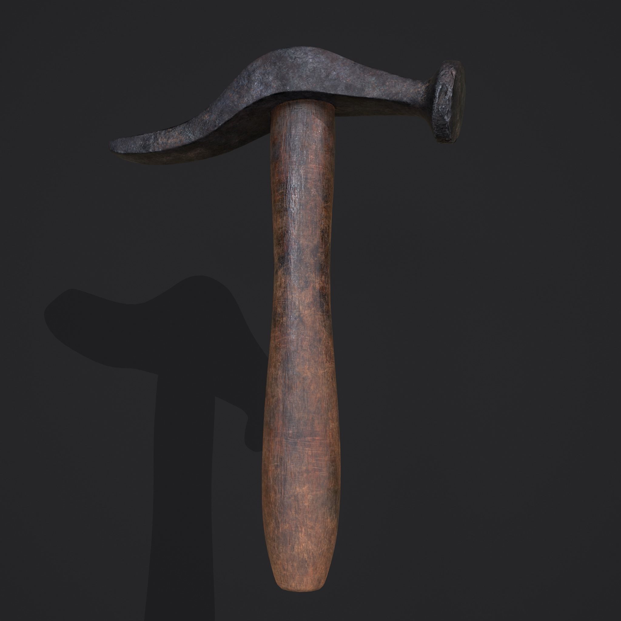 Large Hammer Low-poly 3D model_4