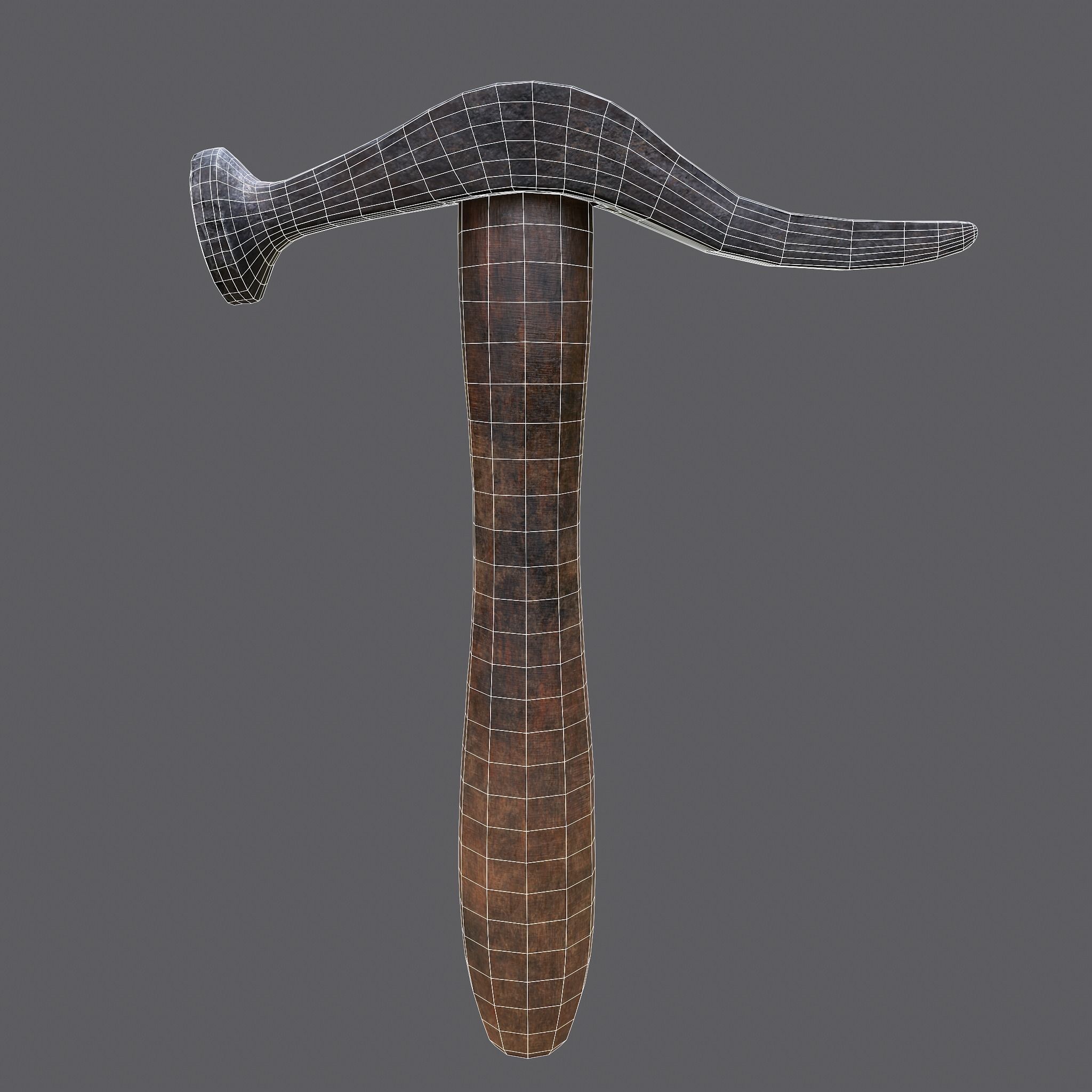 Large Hammer Low-poly 3D model_25