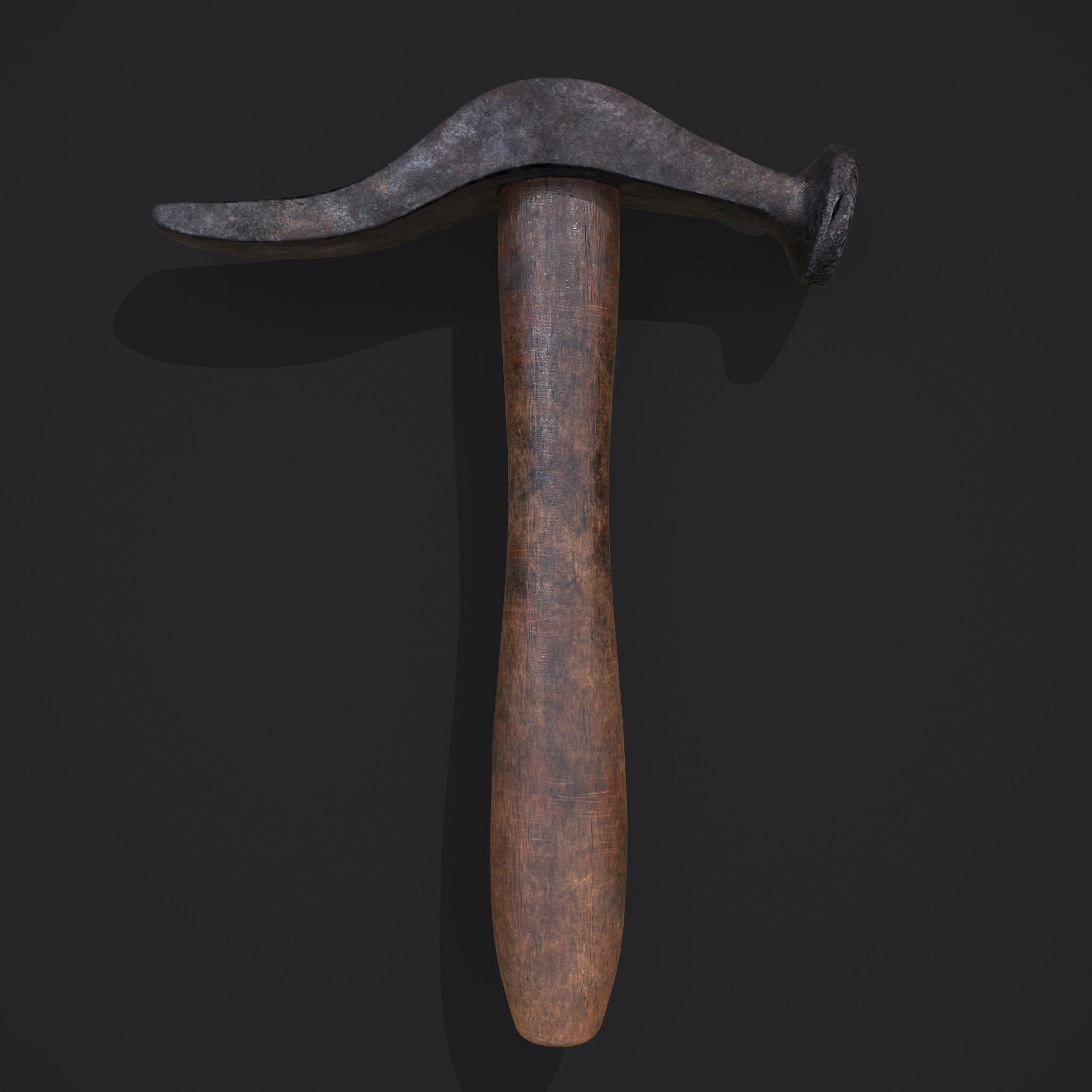 Large Hammer Low-poly 3D model_3