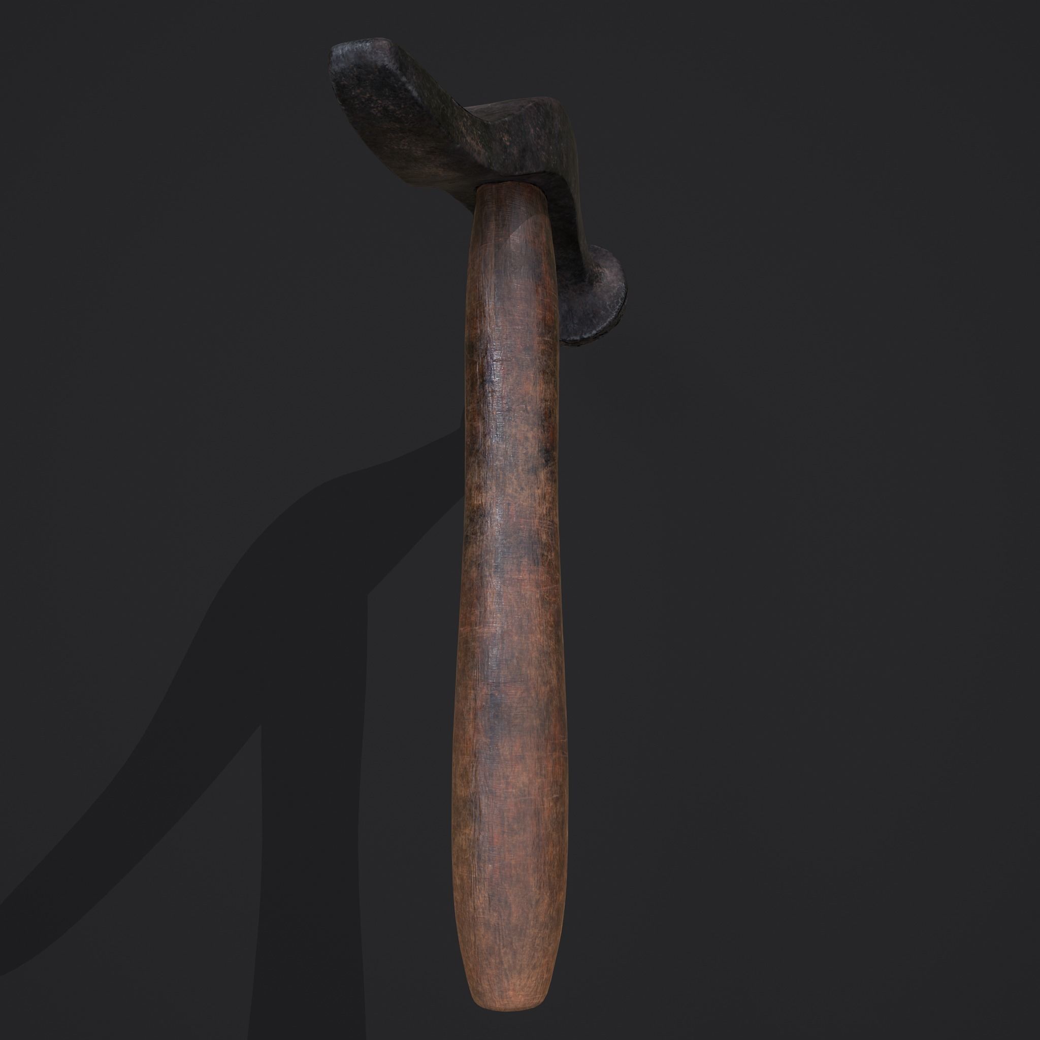 Large Hammer Low-poly 3D model_16