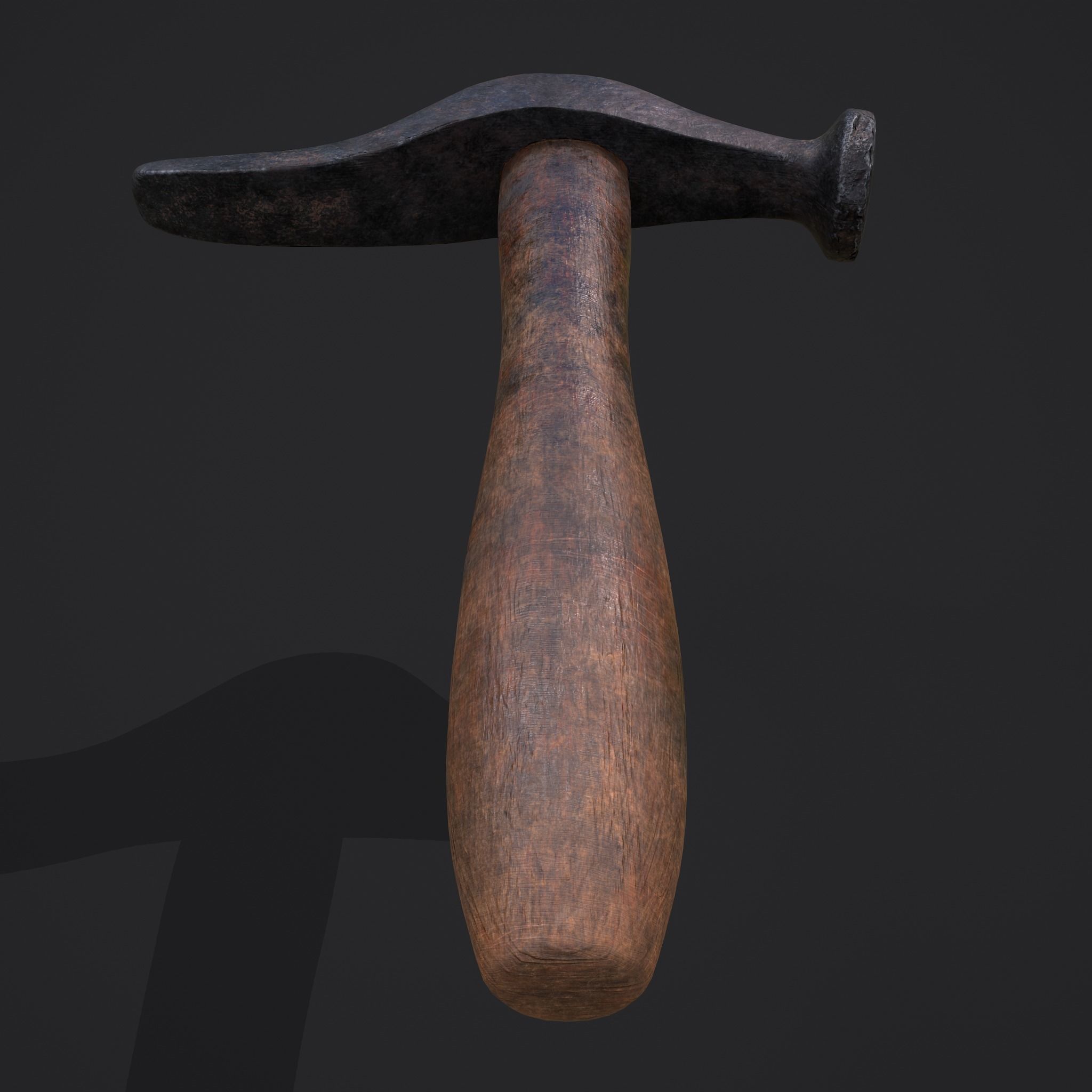 Large Hammer Low-poly 3D model_19