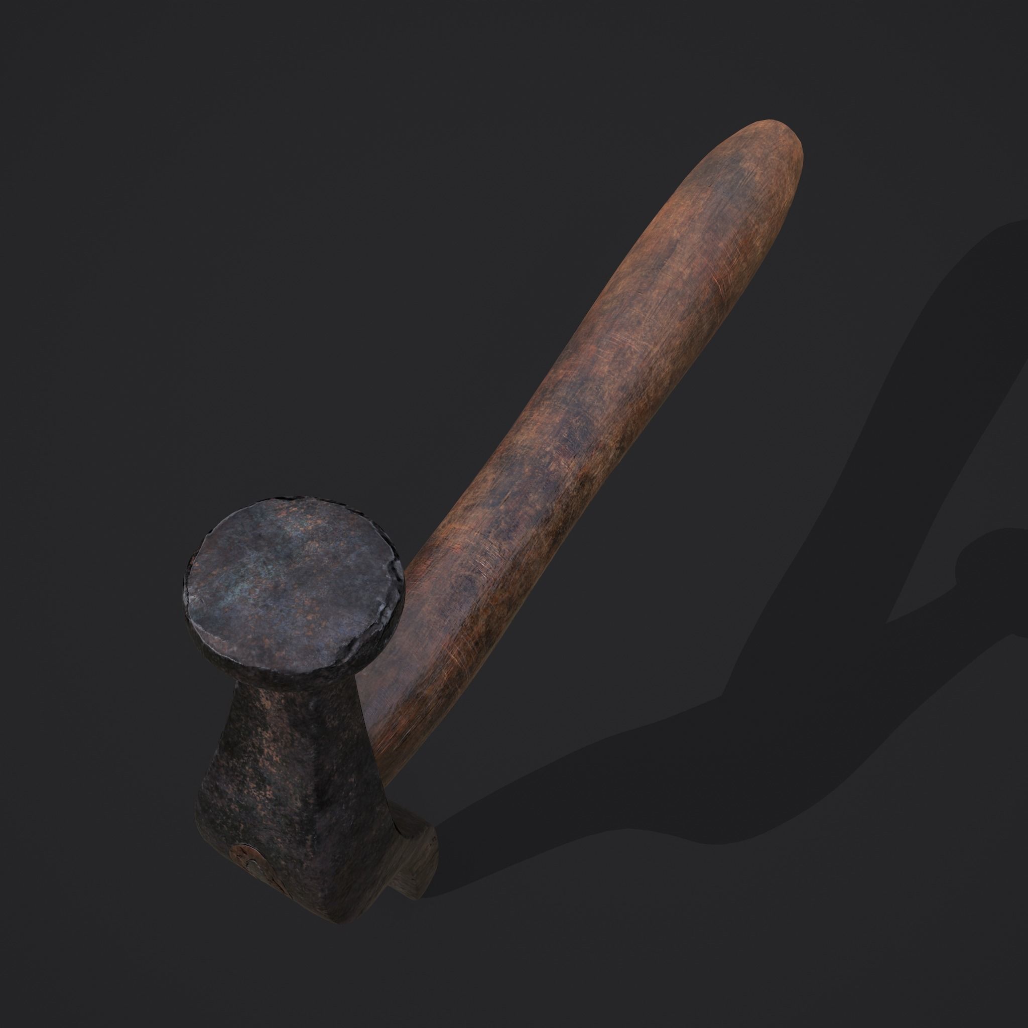 Large Hammer Low-poly 3D model_21
