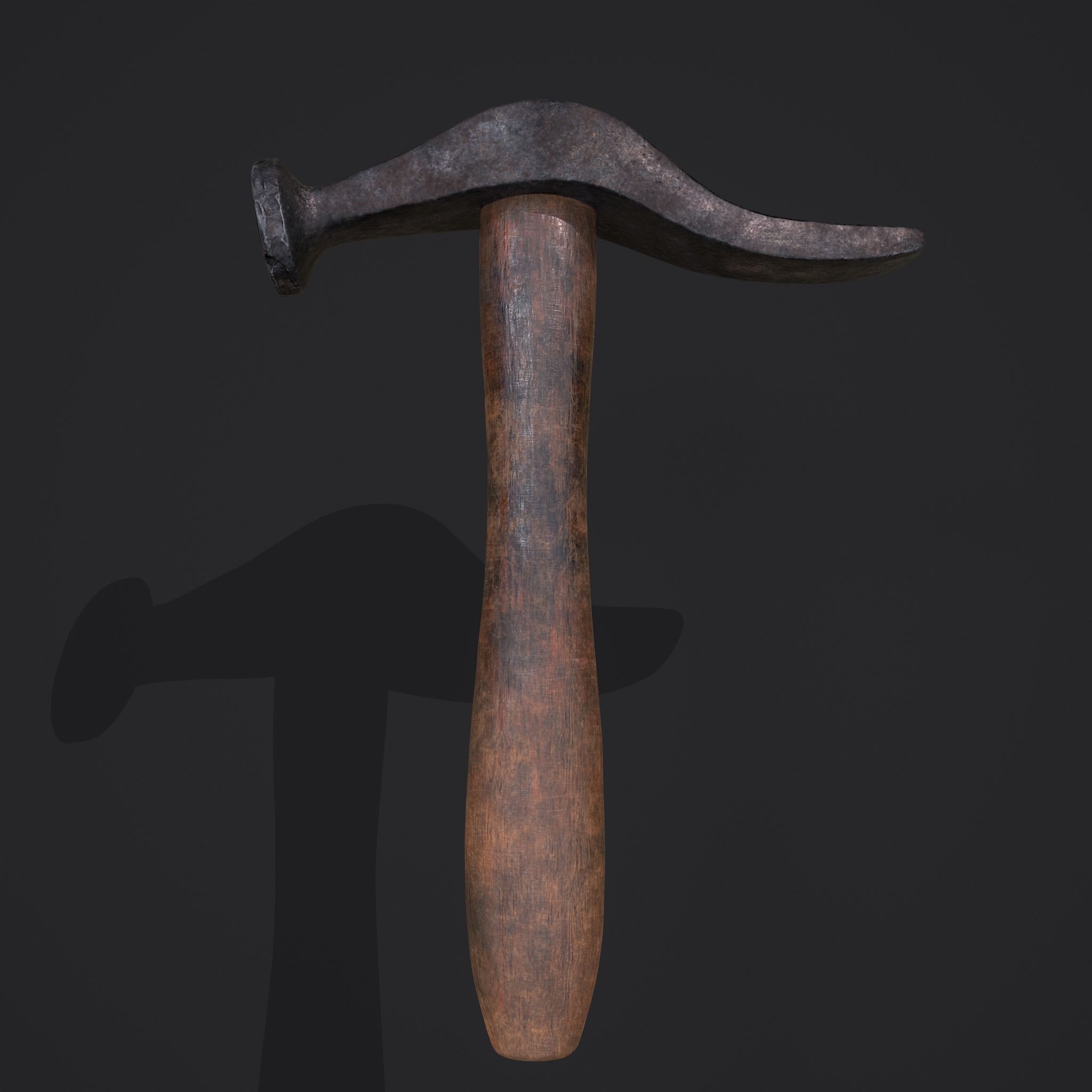 Large Hammer Low-poly 3D model_11