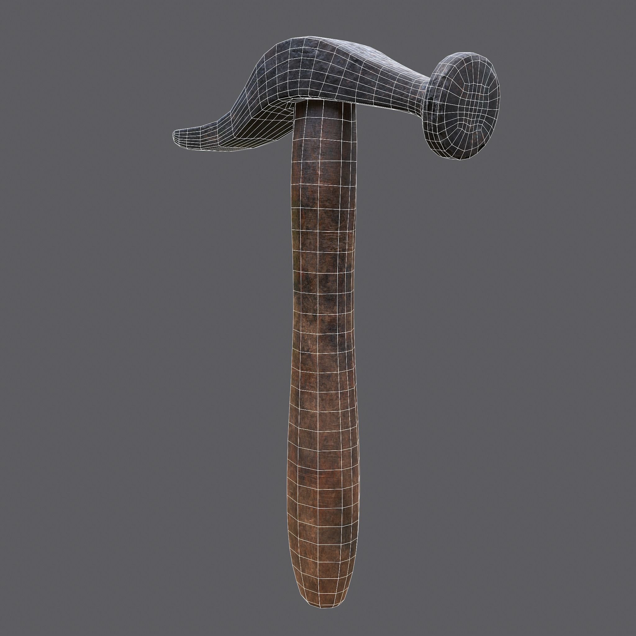 Large Hammer Low-poly 3D model_28