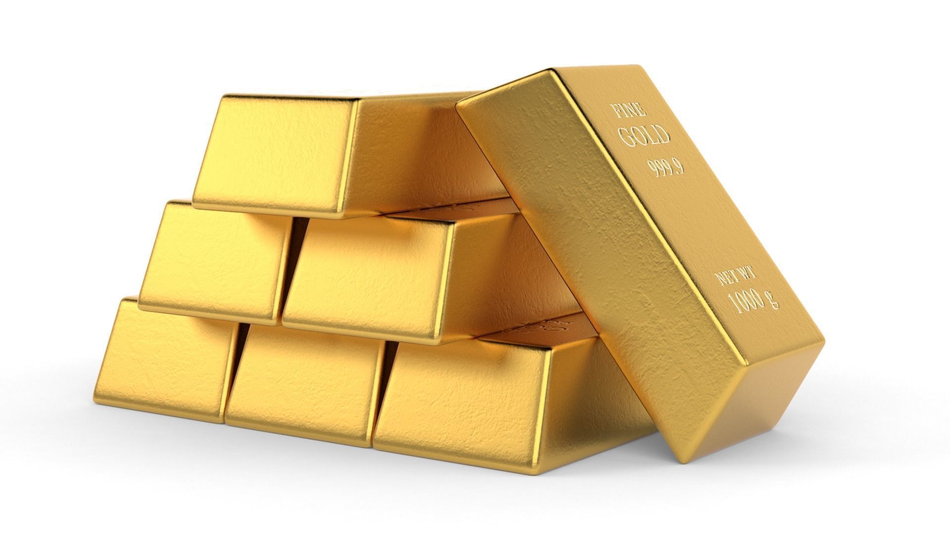 Gold Bars 3D model_2