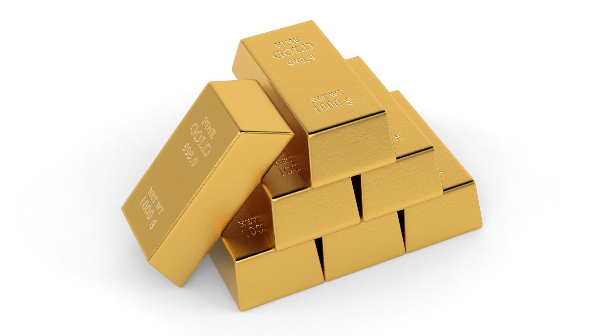 Gold Bars 3D model_1