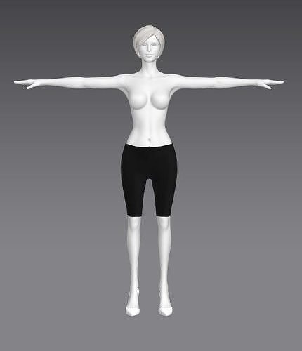 Woman Clothing T-Pose 377 Low-poly 3D model