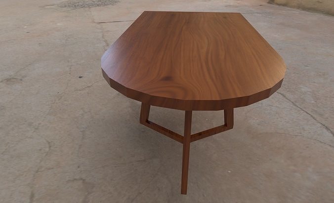 CoffeeTable4 coffee table made of walnut Low-poly 3D model