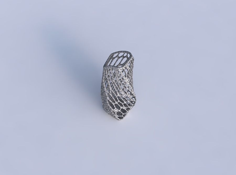 Vase twisted arc rectangle with twisted organic lattice 3D print model_6