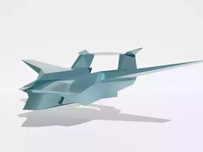 Plane of the future Low-poly 3d unique model
