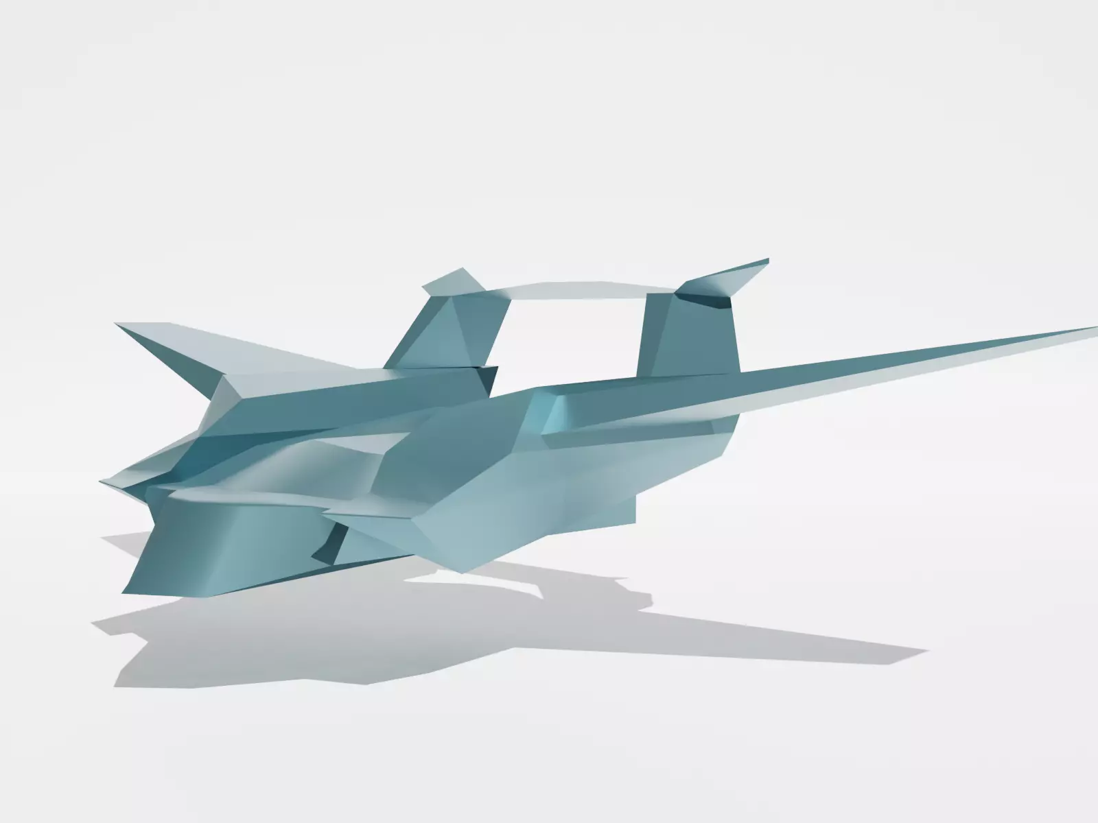 Plane of the future Low-poly 3d unique model Low-poly 3D model_0