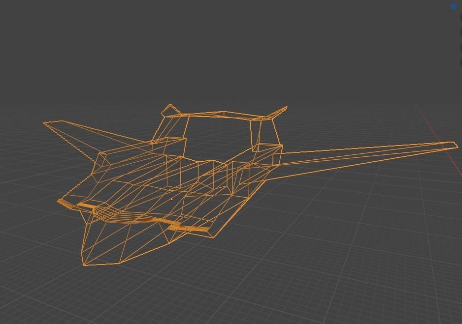 Plane of the future Low-poly 3d unique model Low-poly 3D model_3