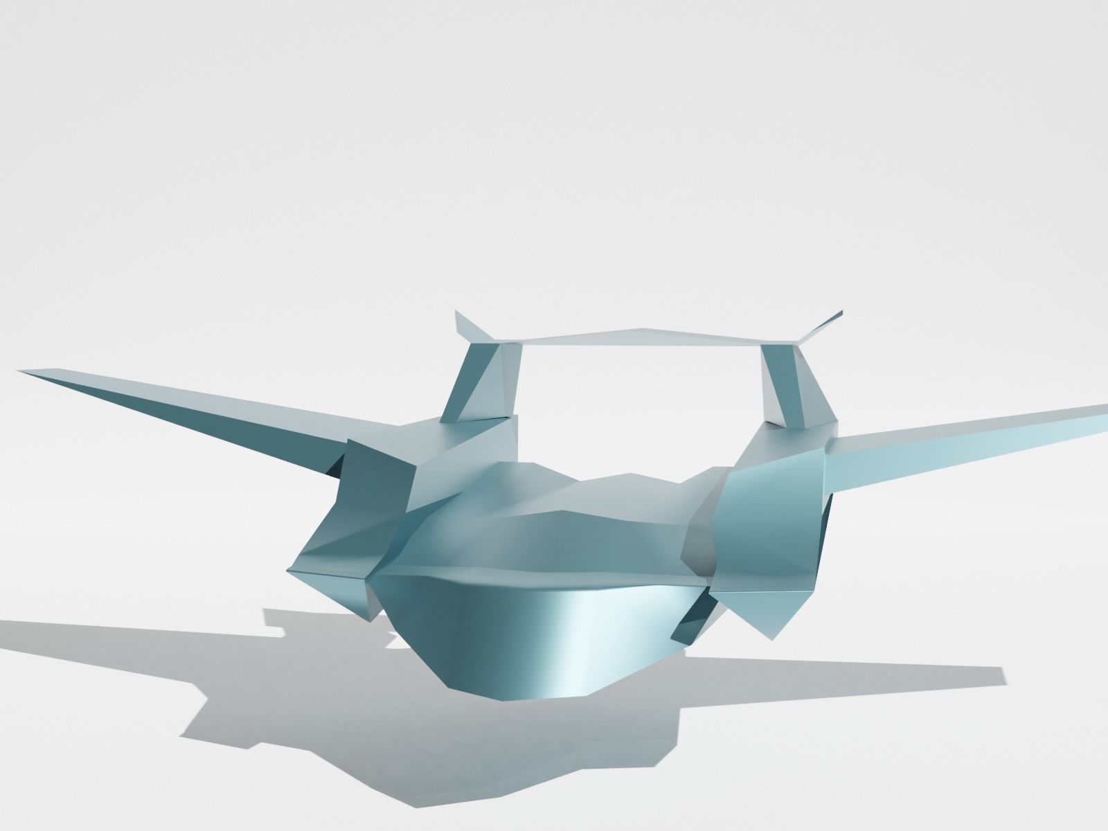 Plane of the future Low-poly 3d unique model Low-poly 3D model_1