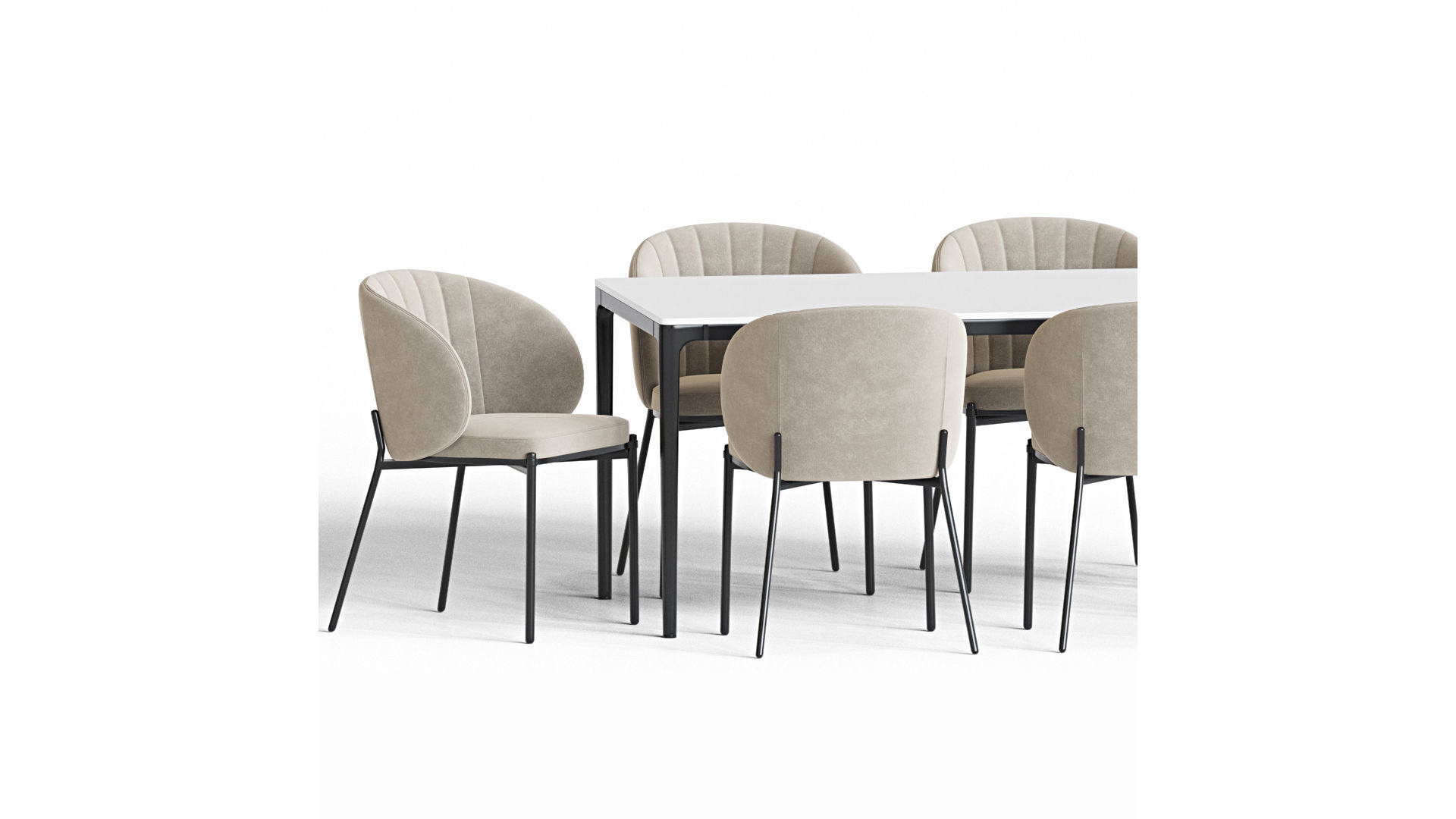 Dining Set 98 3D model_3